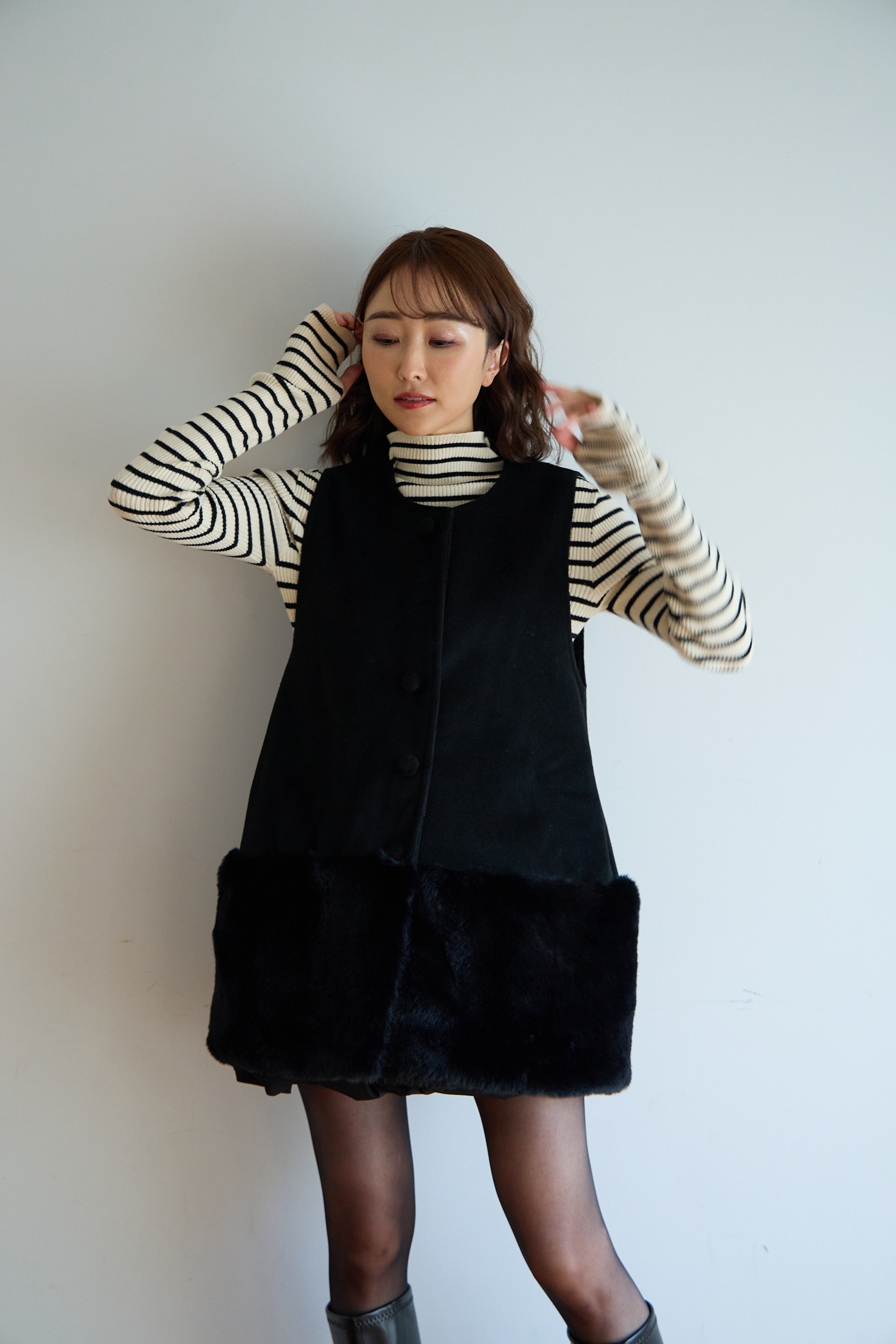 【裾エコファー2wayジレワンピkbm573)】メール便OK