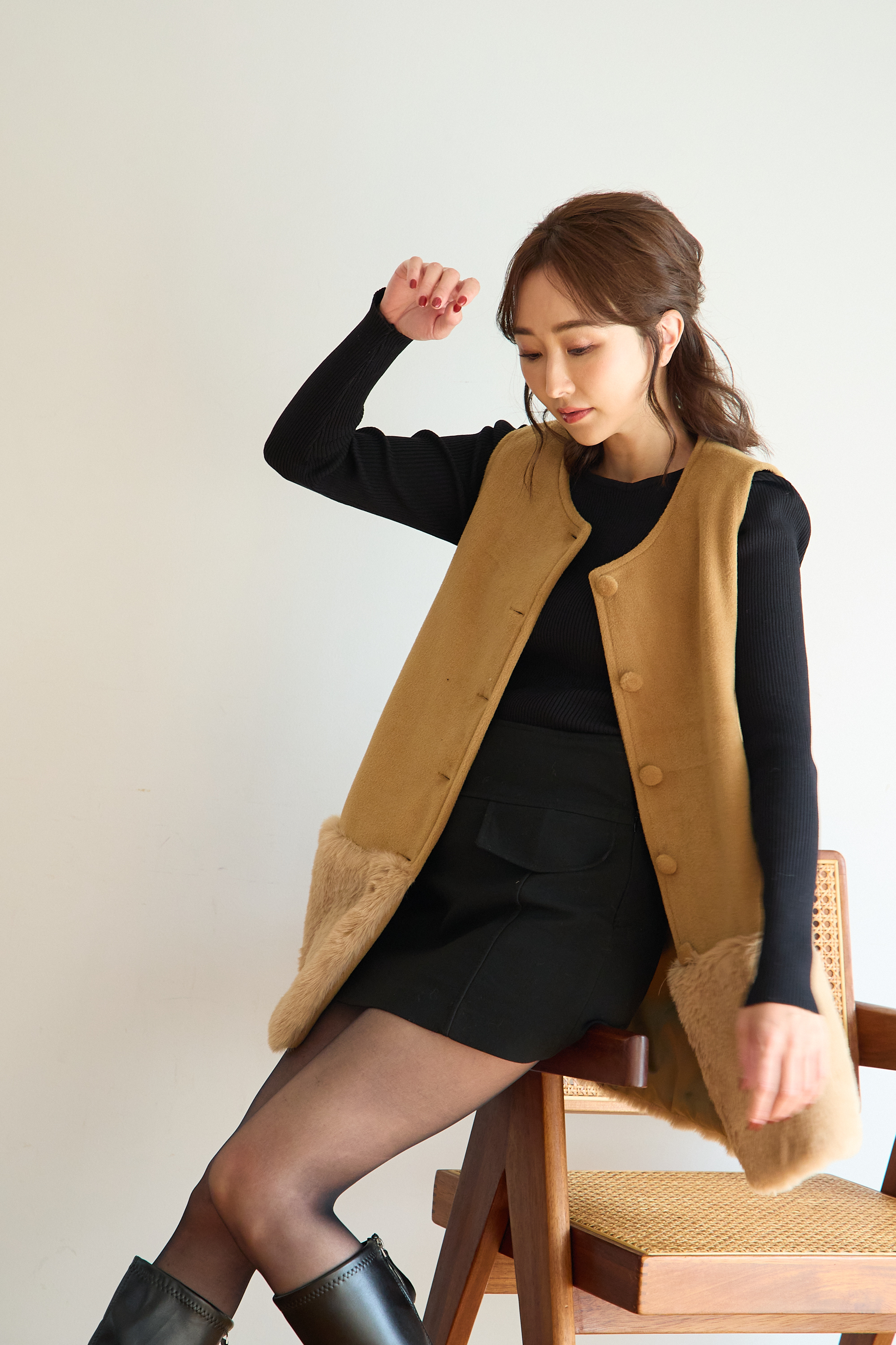 【裾エコファー2wayジレワンピkbm573)】メール便OK