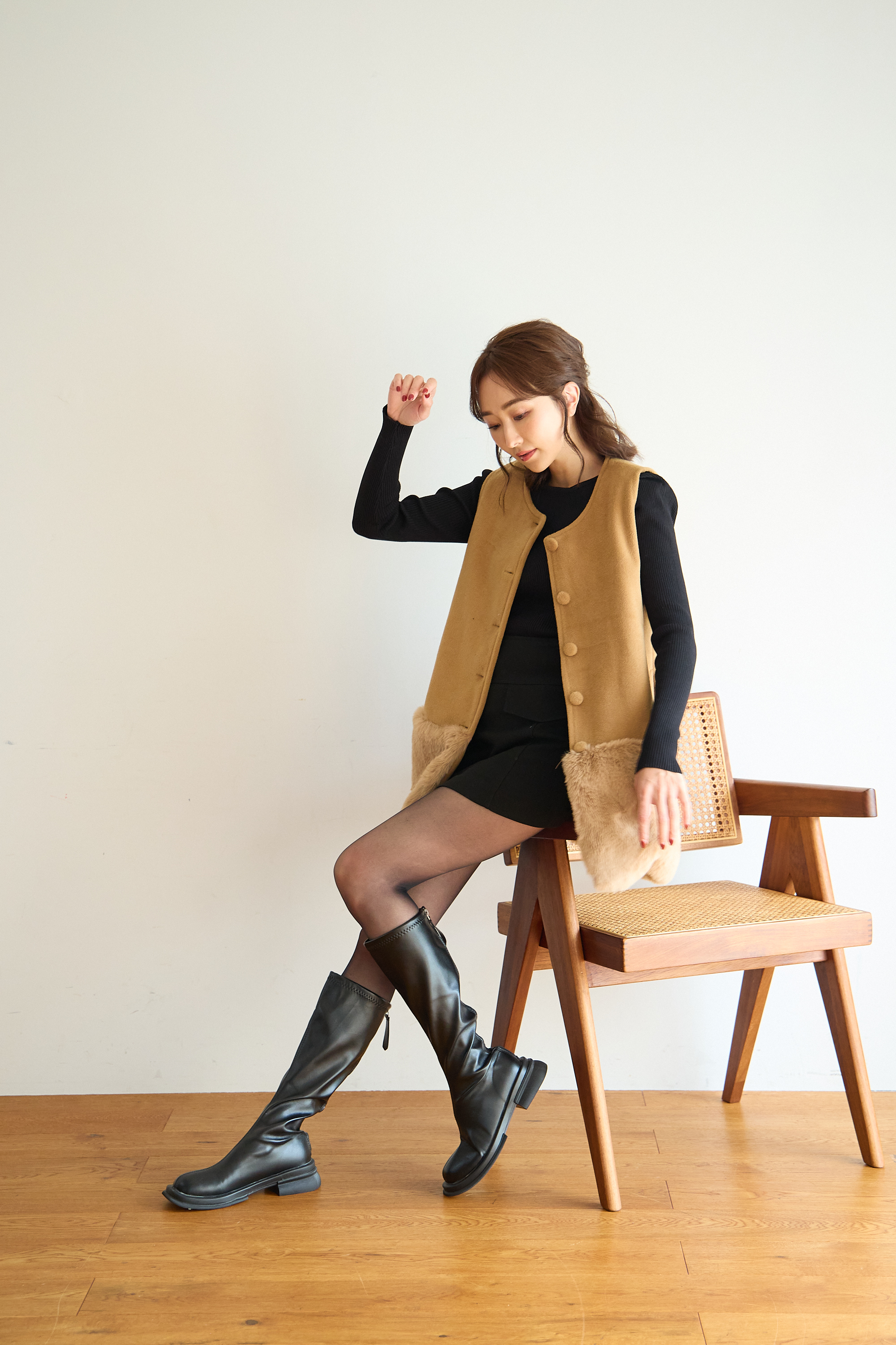 【裾エコファー2wayジレワンピkbm573)】メール便OK