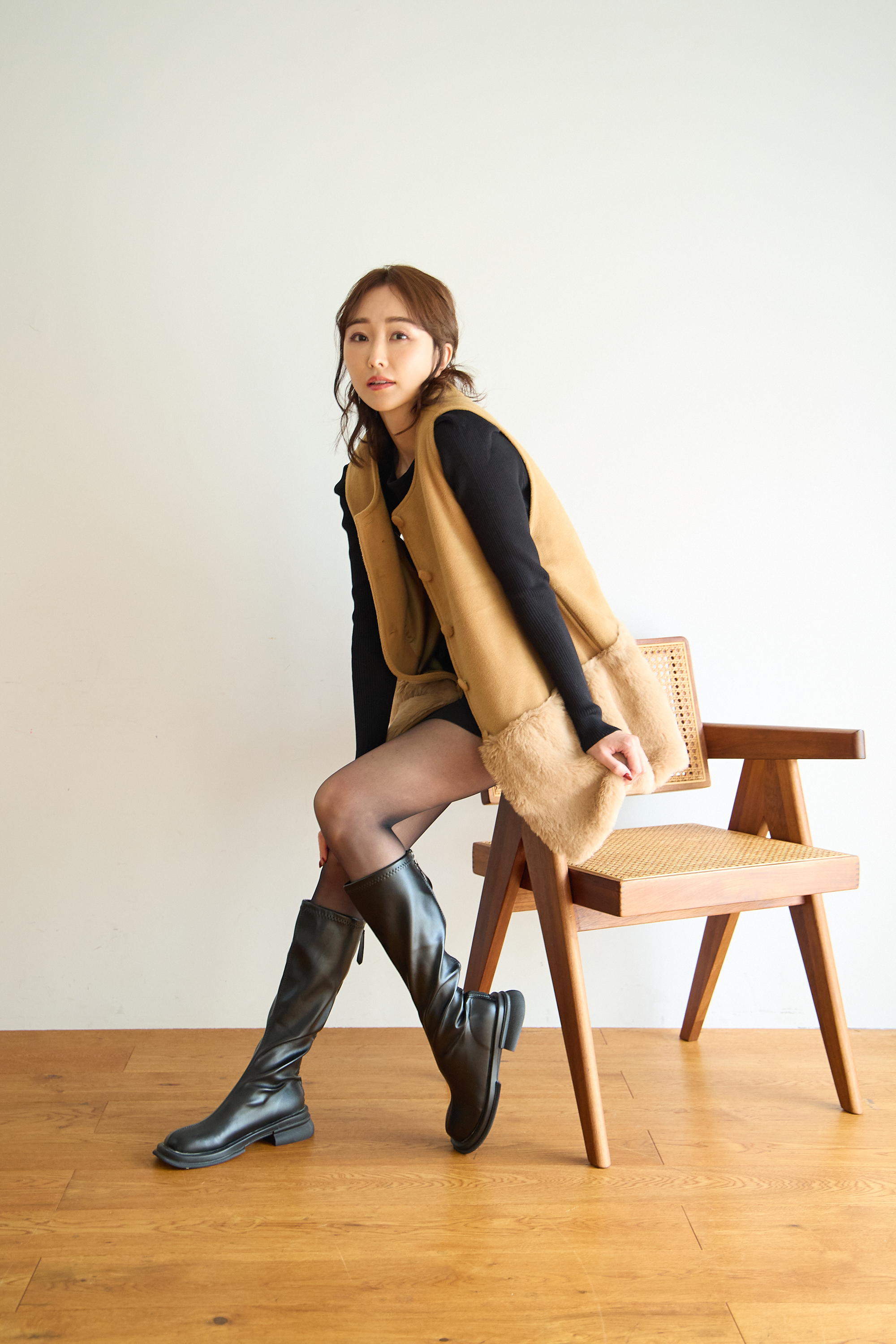 【裾エコファー2wayジレワンピkbm573)】メール便OK