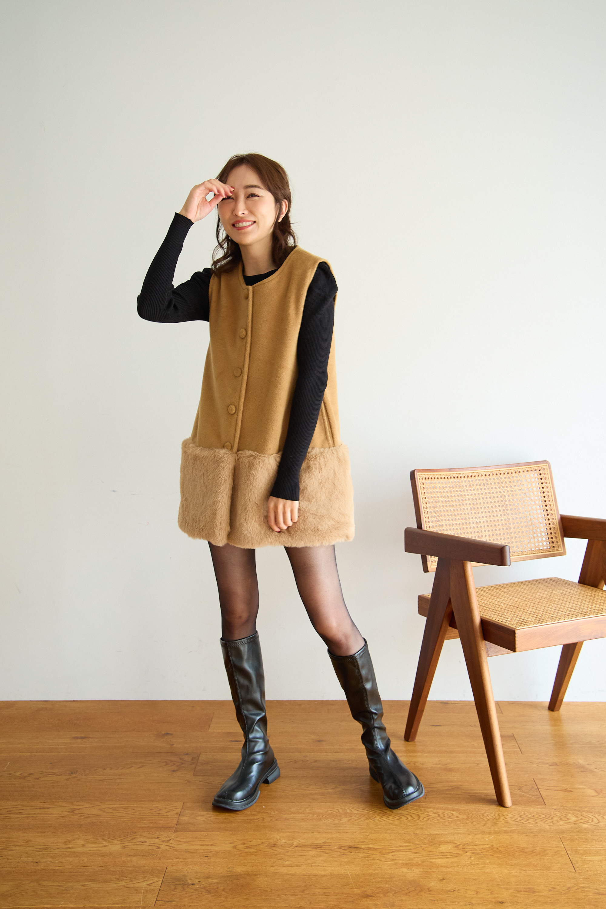 【裾エコファー2wayジレワンピkbm573)】メール便OK