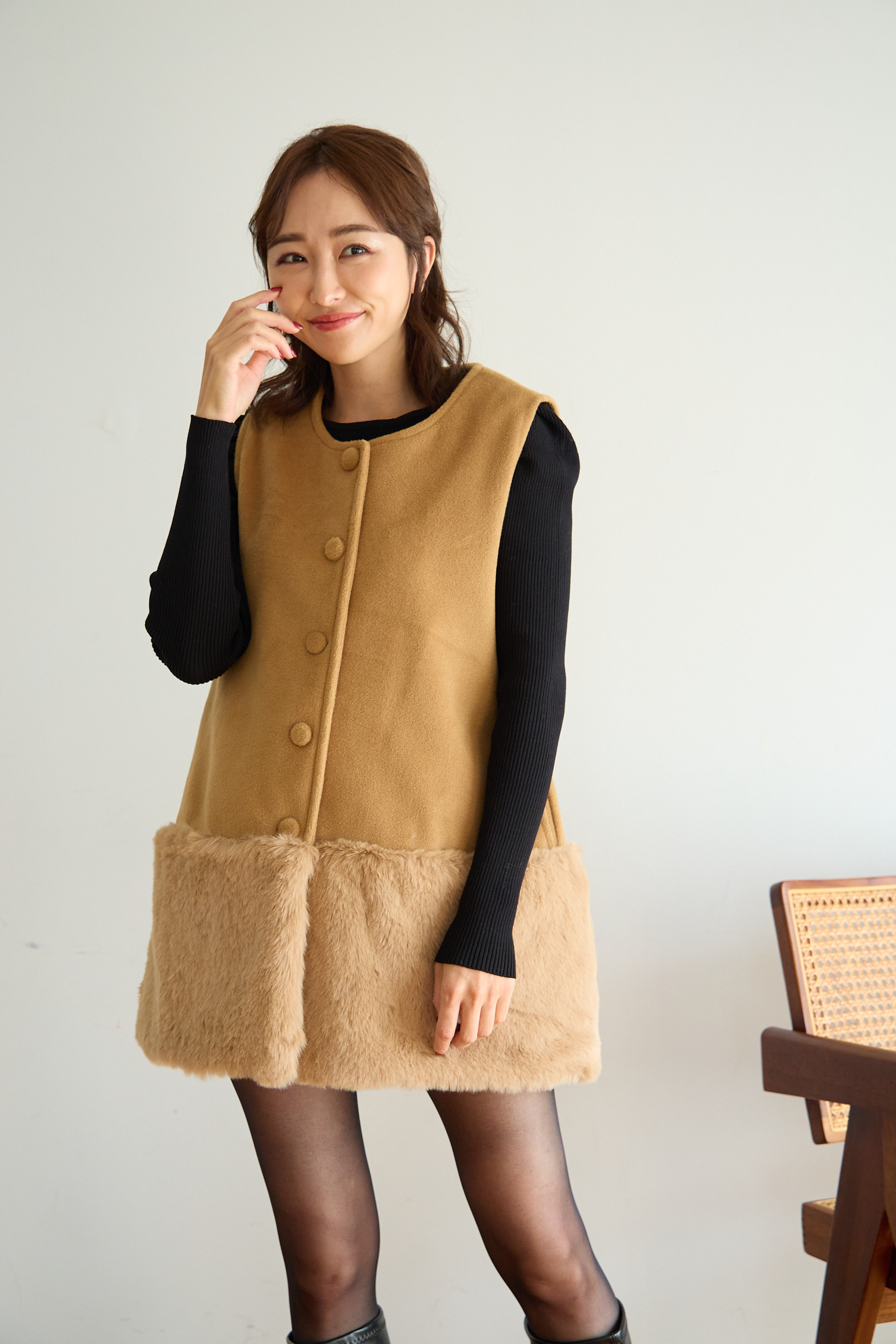 【裾エコファー2wayジレワンピkbm573)】メール便OK