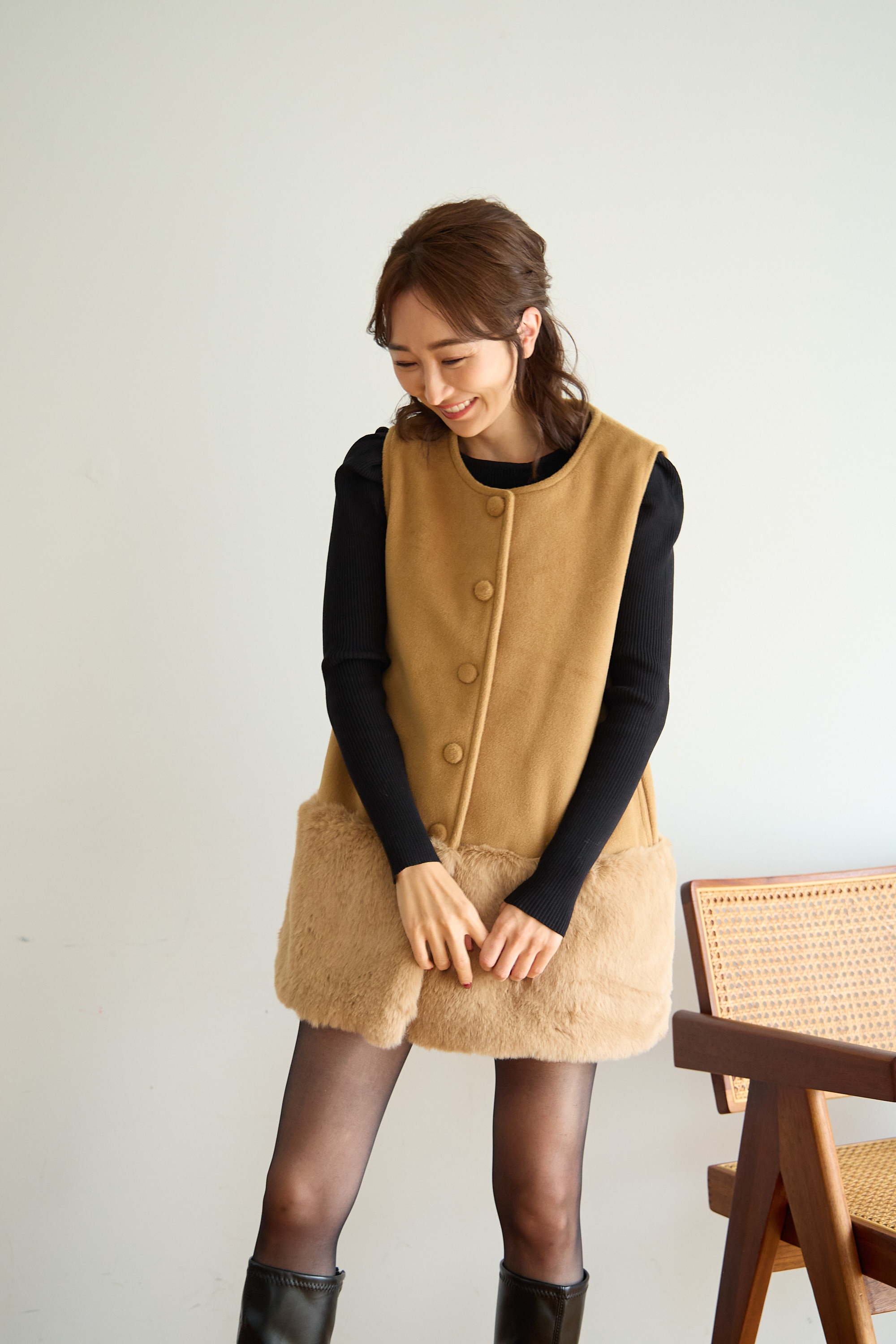 【裾エコファー2wayジレワンピkbm573)】メール便OK