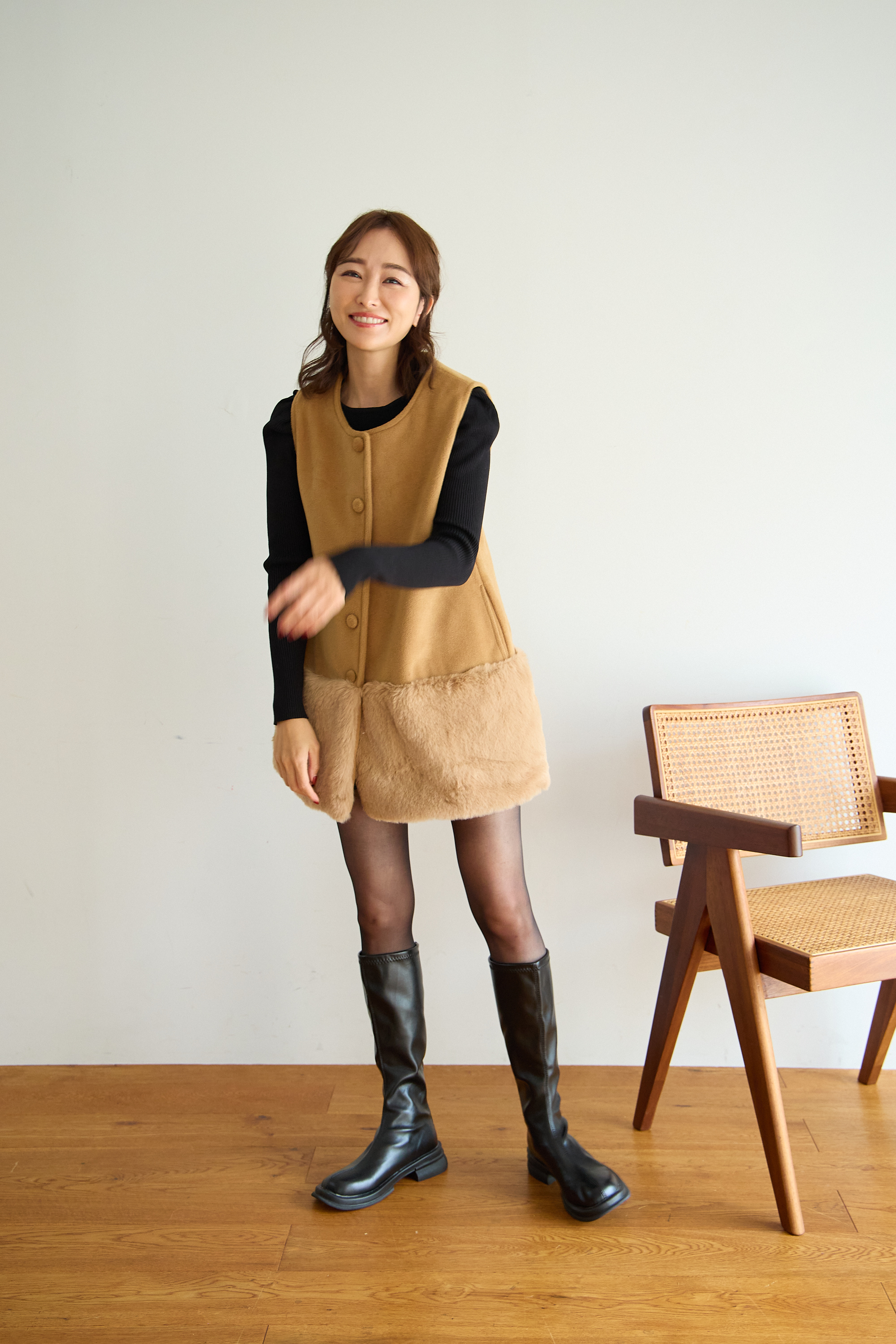 【裾エコファー2wayジレワンピkbm573)】メール便OK