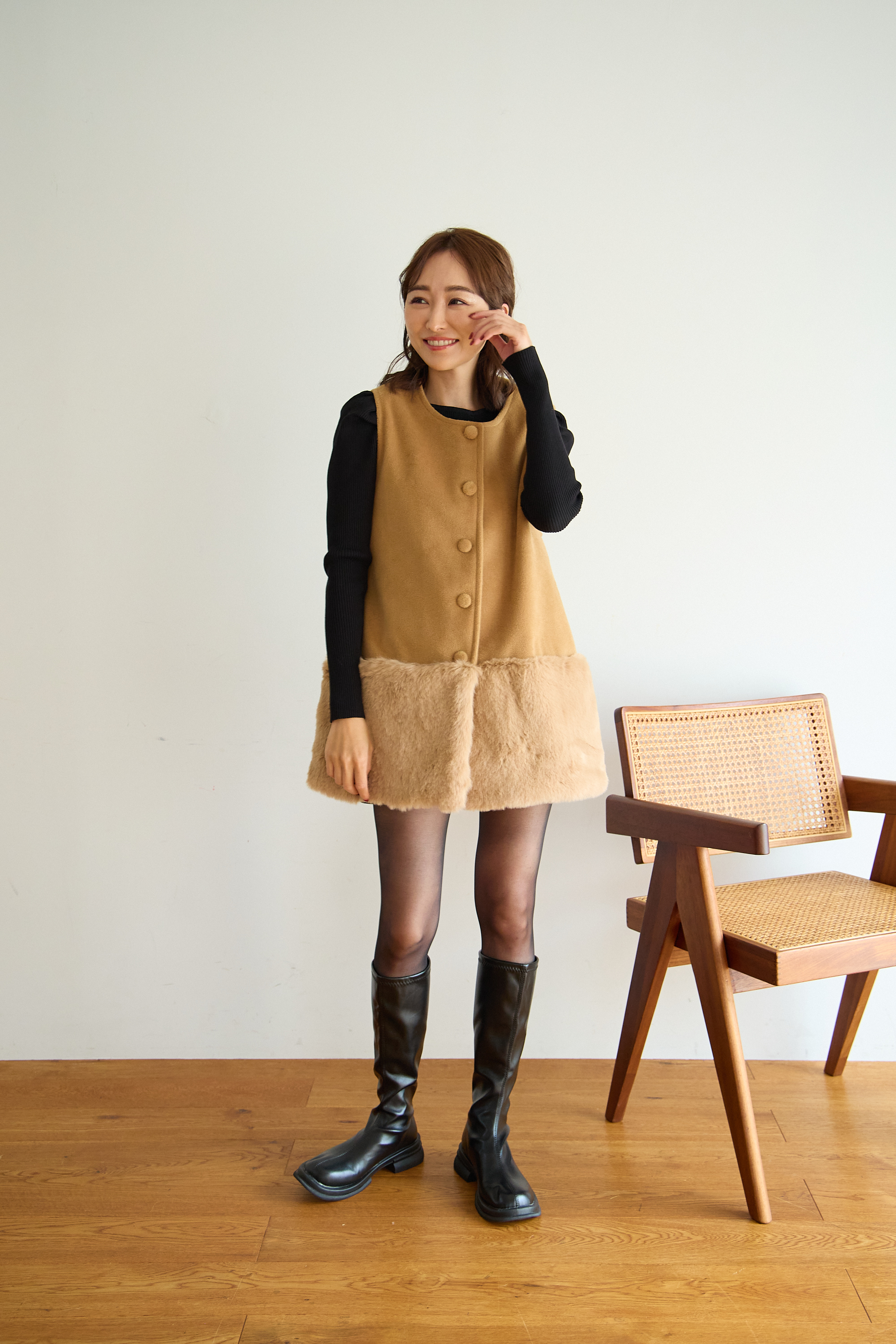 【裾エコファー2wayジレワンピkbm573)】メール便OK