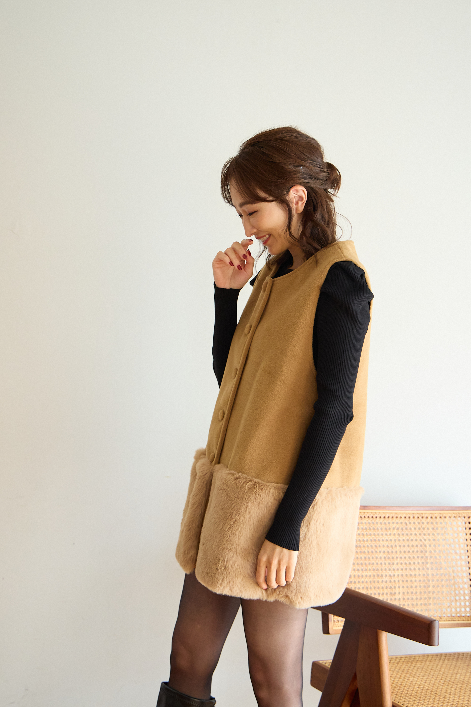 【裾エコファー2wayジレワンピkbm573)】メール便OK