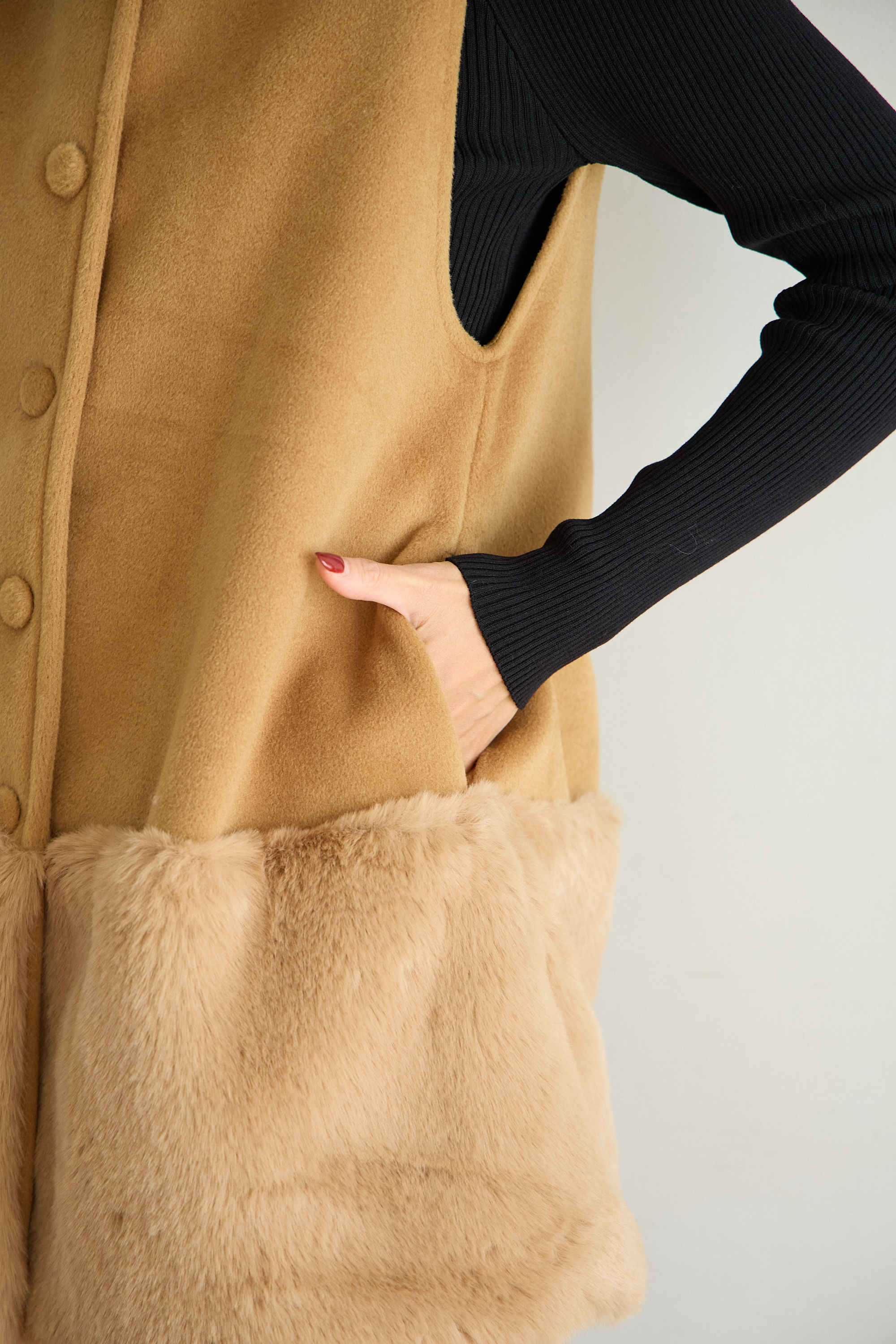 【裾エコファー2wayジレワンピkbm573)】メール便OK