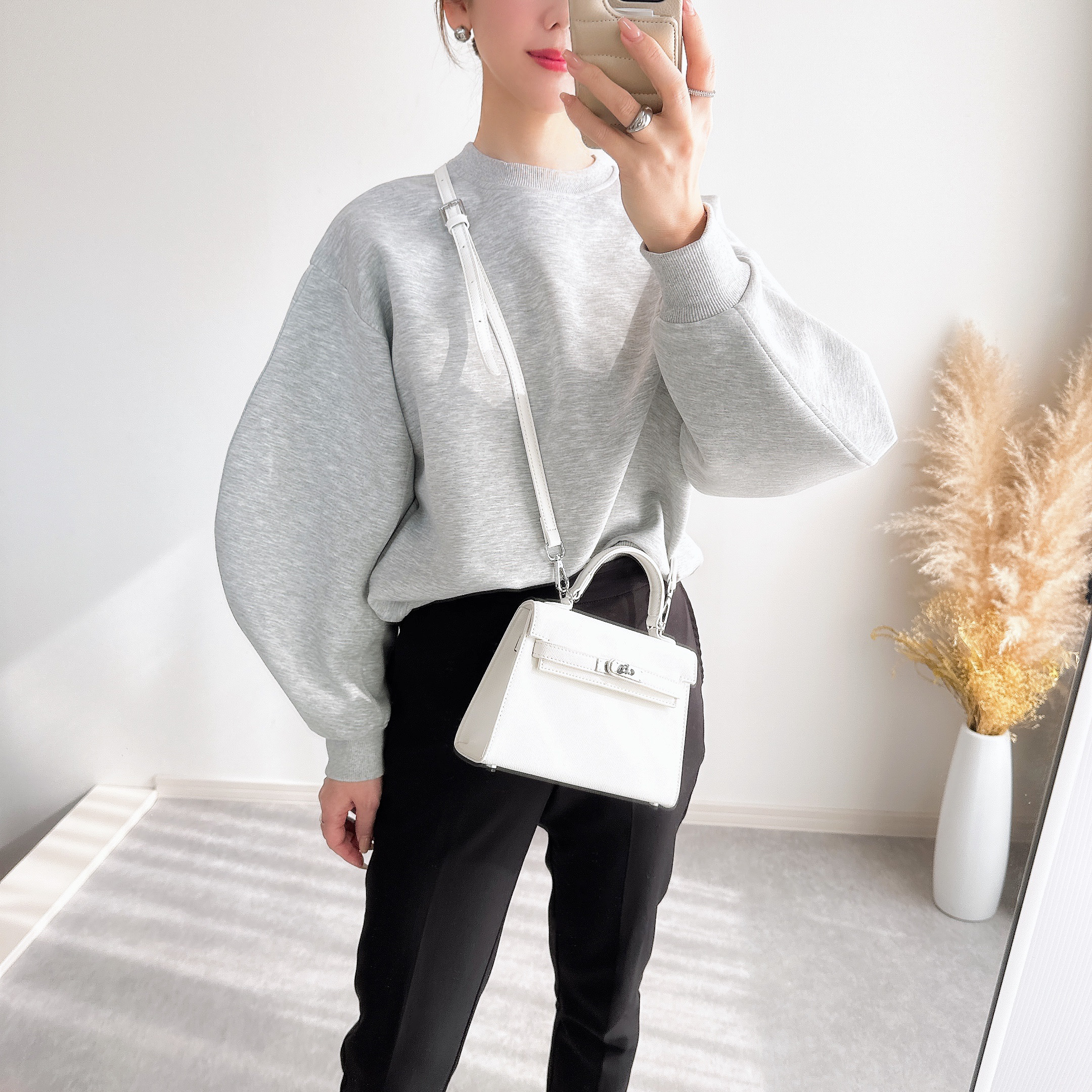 @m_i_mm_a×Myuコラボ【カーブスリーブプルオーバー(kbm599シンプル)】メール便OK