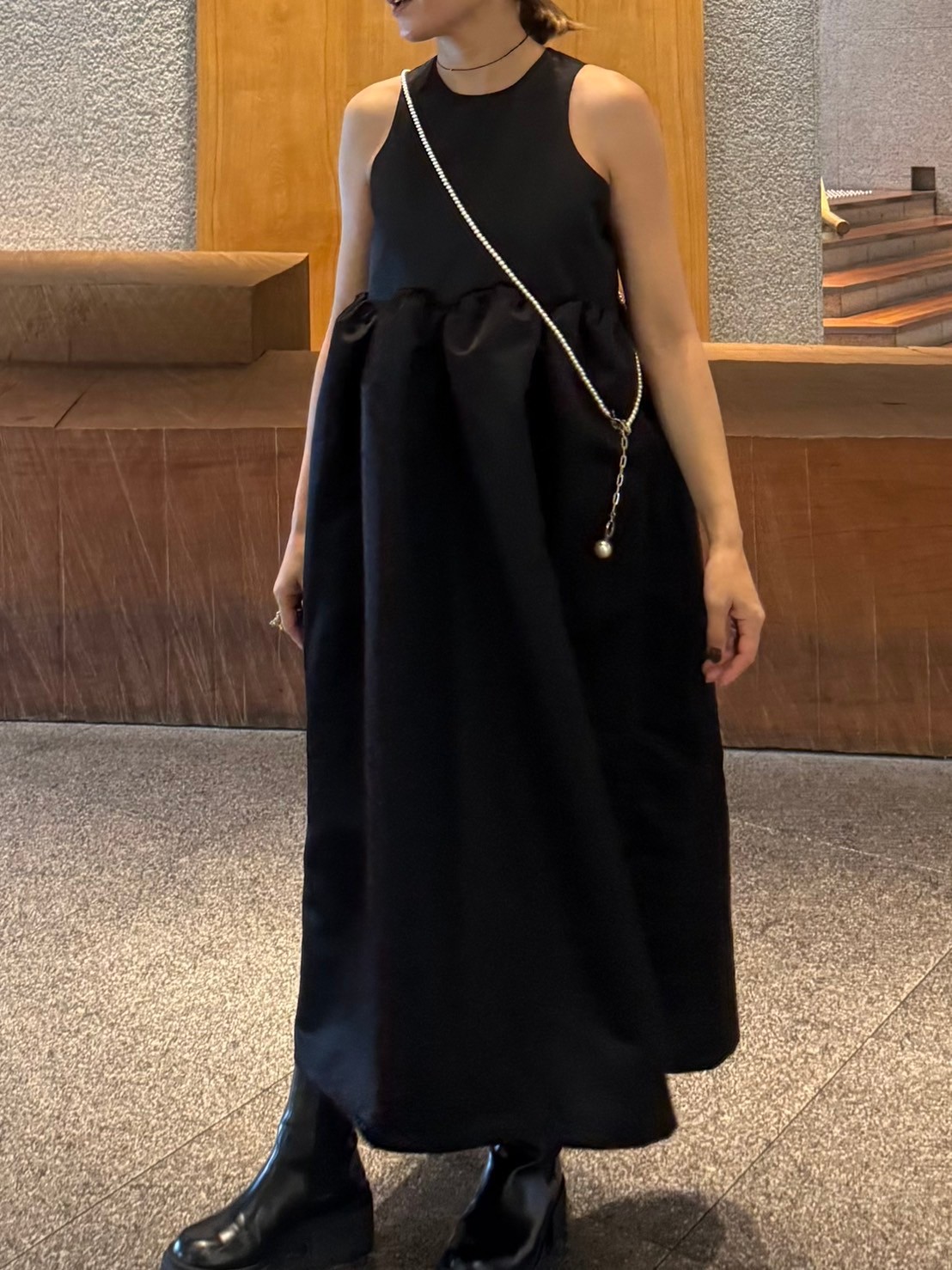 【えりか様みく様コラボ　付け衿　アメスリサテンワンピース(kbm592)】メール便OK