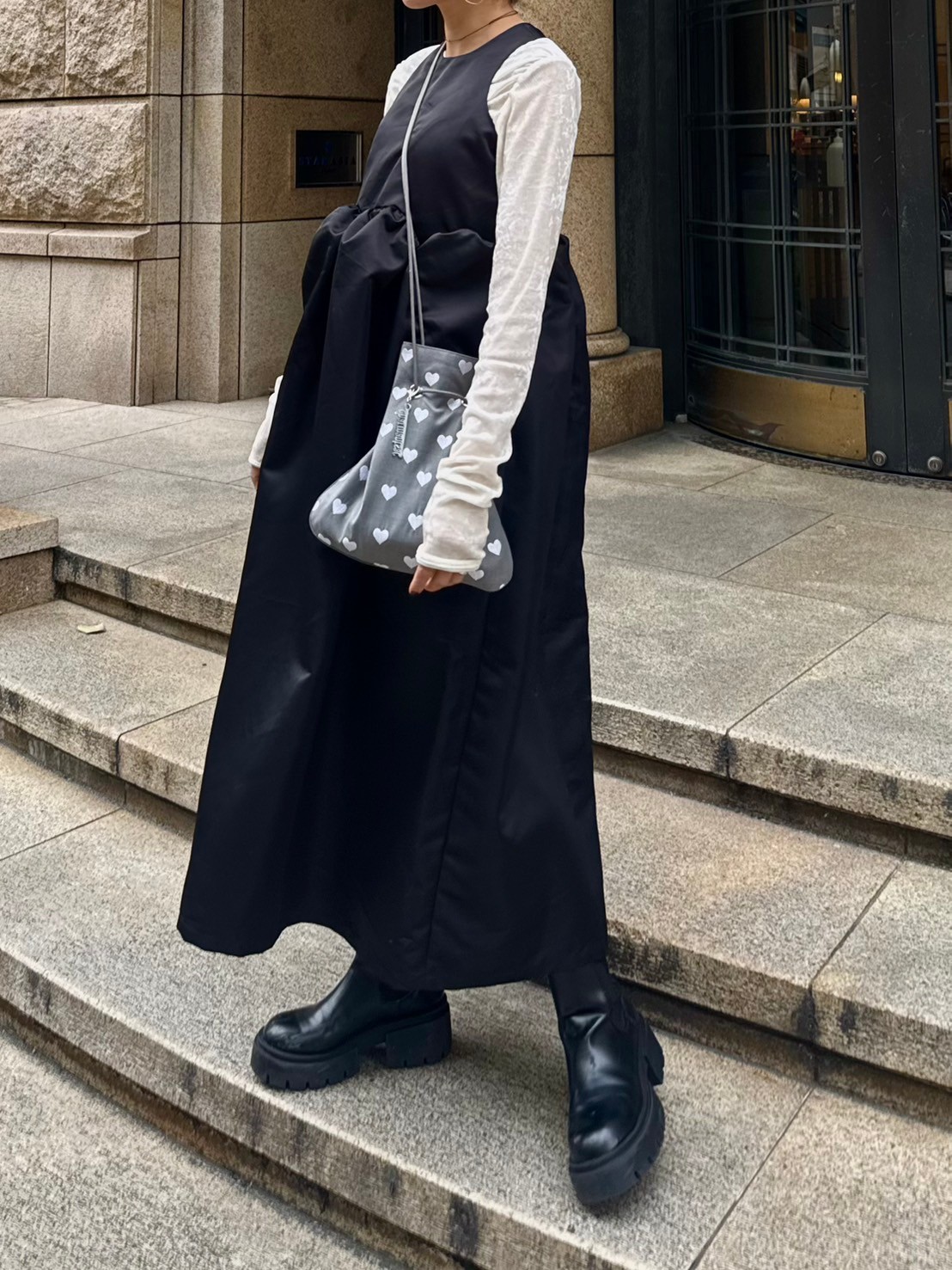 【えりか様みく様コラボ　付け衿　アメスリサテンワンピース(kbm592)】メール便OK