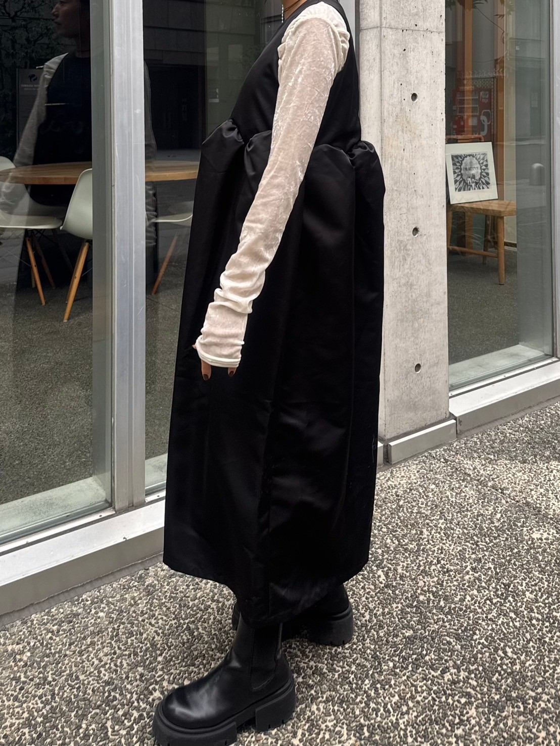 【えりか様みく様コラボ　付け衿　アメスリサテンワンピース(kbm592)】メール便OK