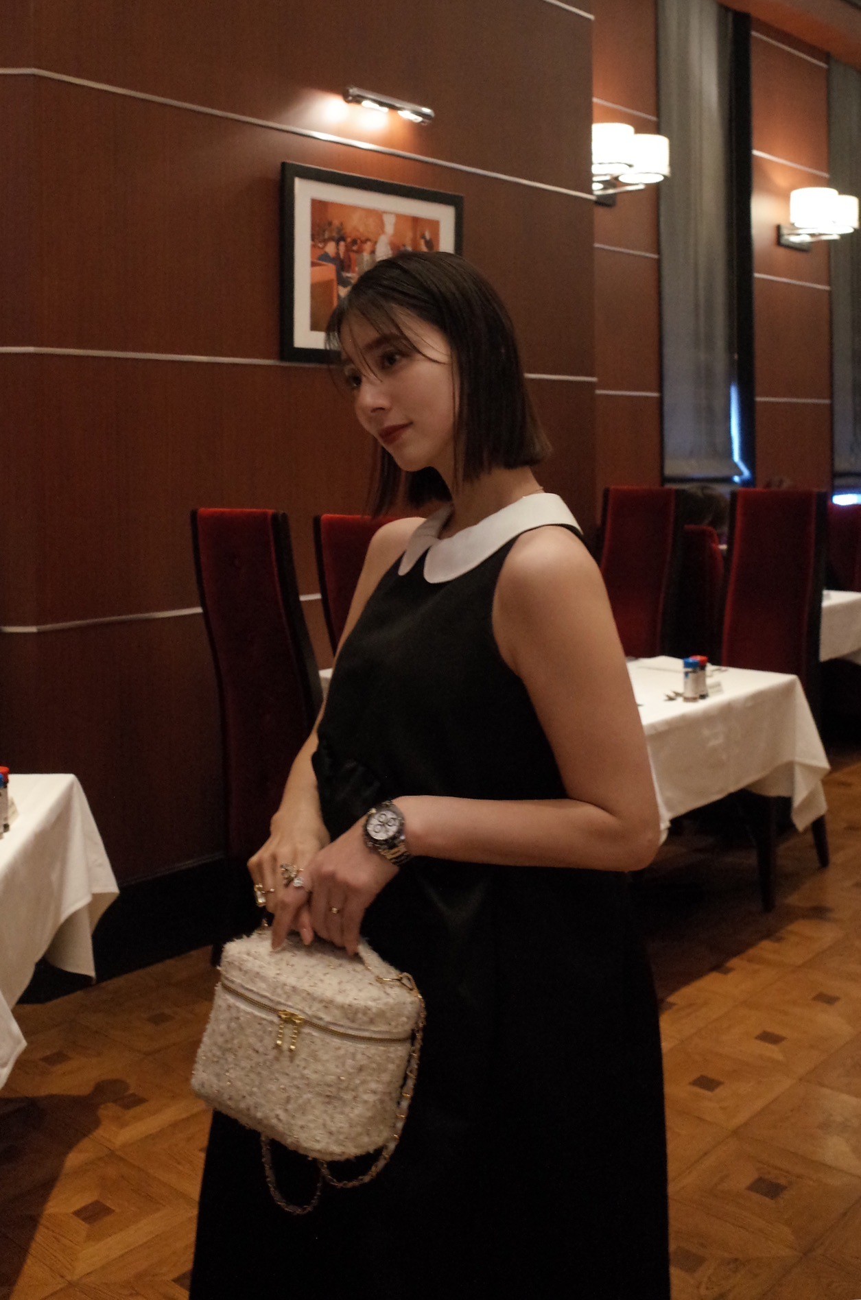 【えりか様みく様コラボ　付け衿　アメスリサテンワンピース(kbm592)】メール便OK