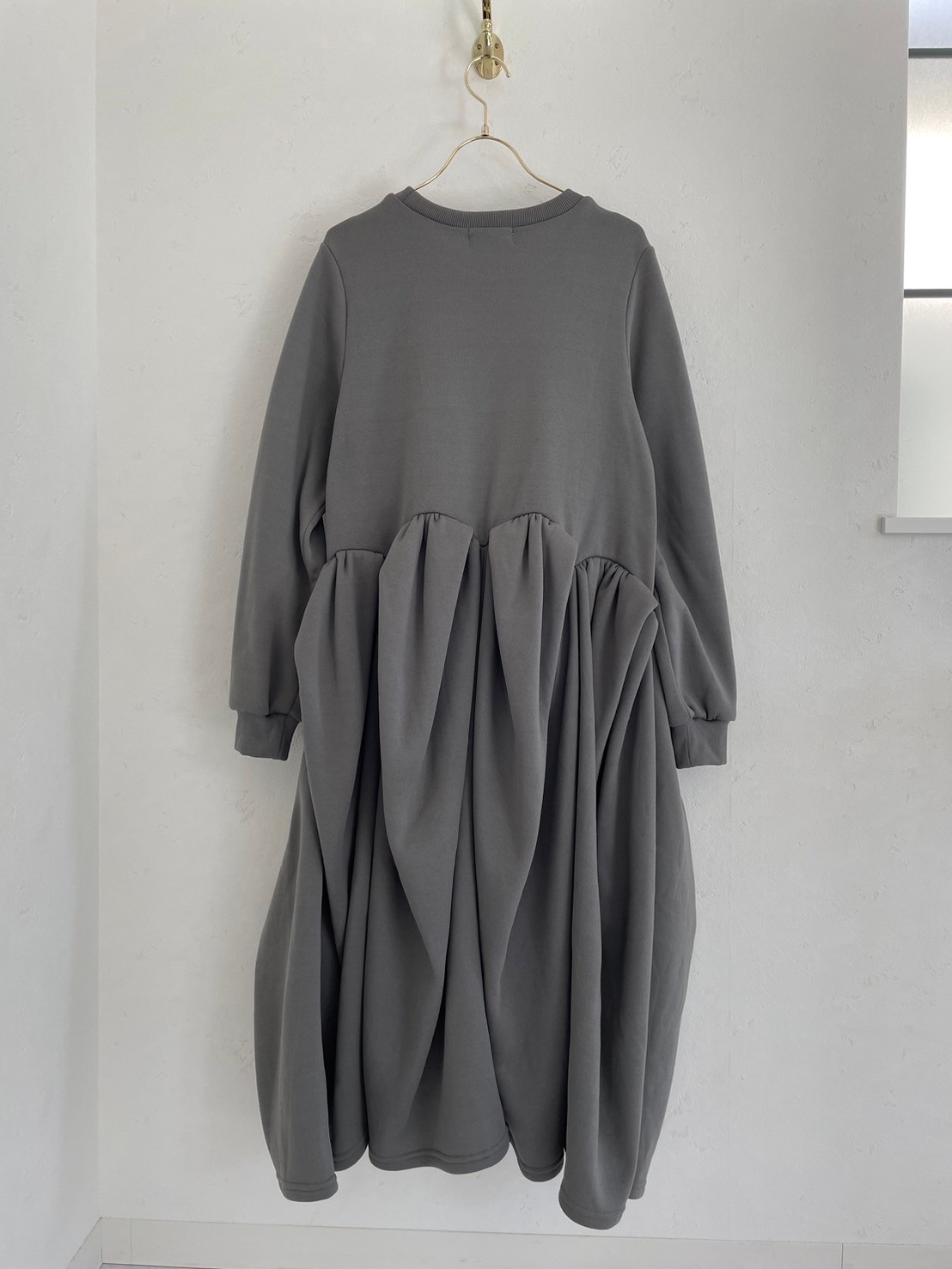 【裏起毛　パンプキンワンピース/ロング丈(kbm547)】 TH