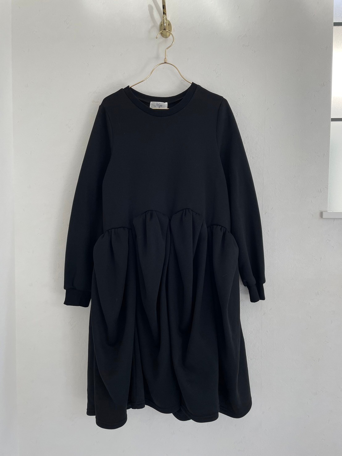 【裏起毛　パンプキンワンピース/ミドル丈(kbm548)】メール便OK