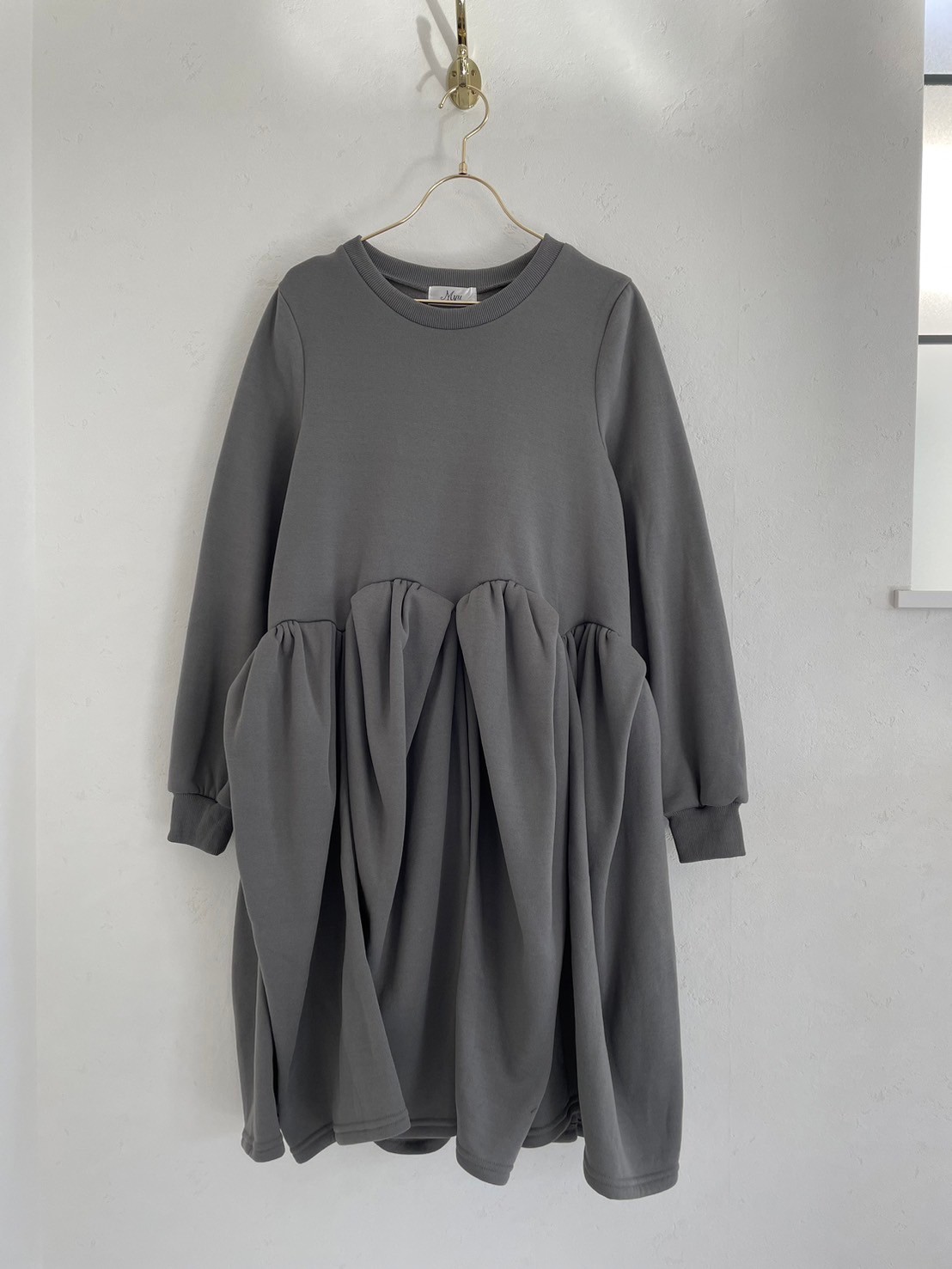 【裏起毛　パンプキンワンピース/ミドル丈(kbm548)】メール便OK