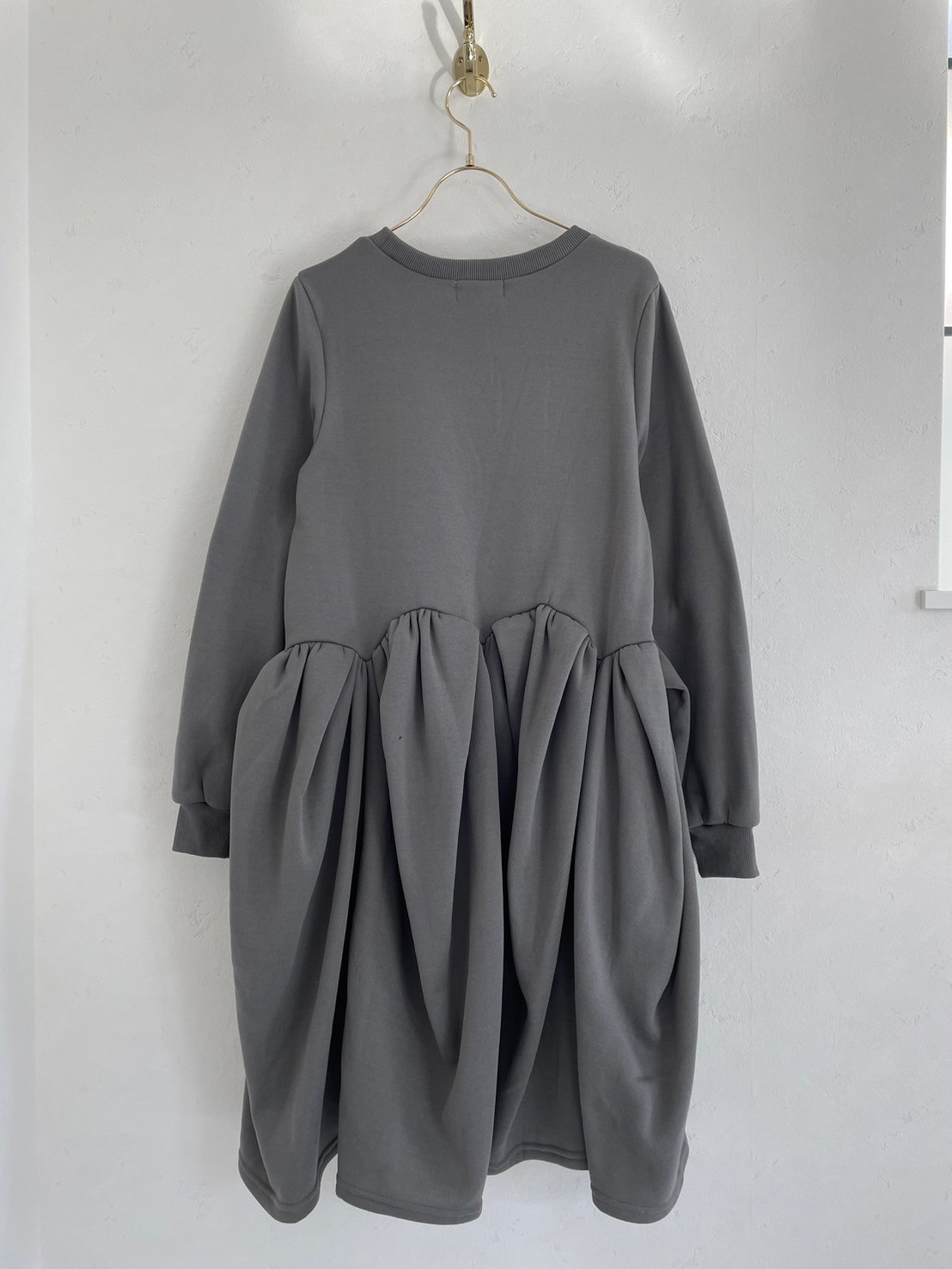 【裏起毛　パンプキンワンピース/ミドル丈(kbm548)】メール便OK