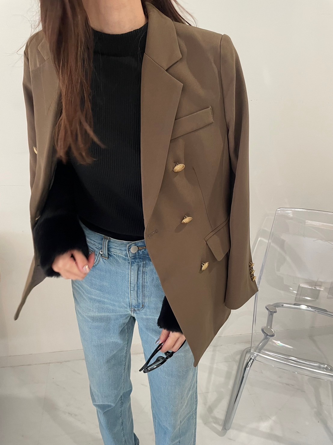 【金ボタンダブルジャケット(7-4759)(sd0079)】メール便OK