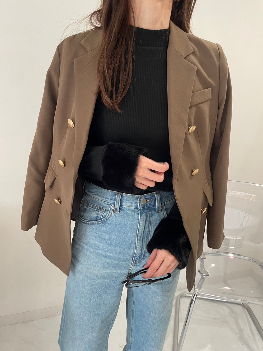 【金ボタンダブルジャケット(7-4759)(sd0079)】メール便OK