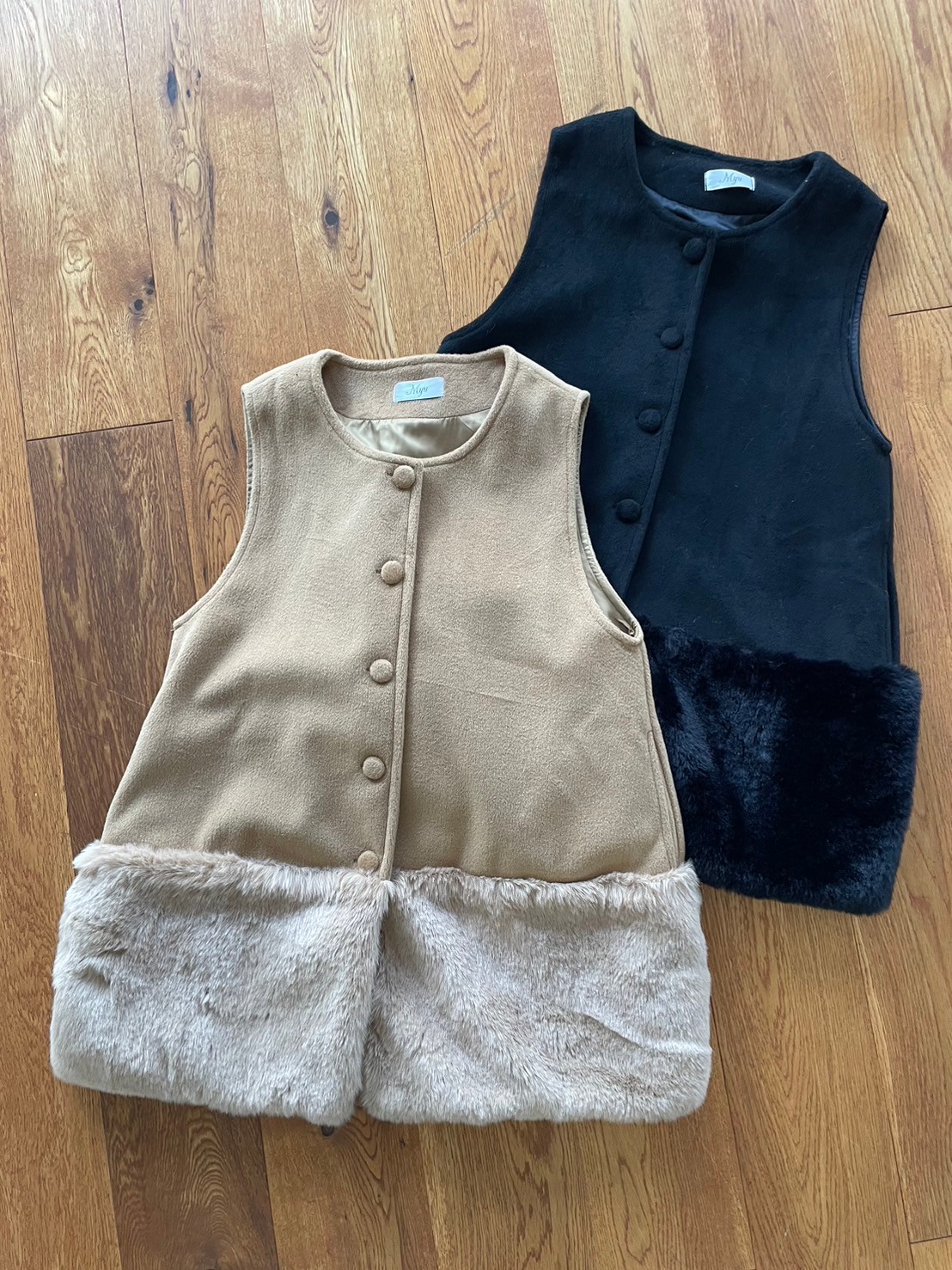 11/18 発売予定【裾エコファー2wayジレワンピkbm573)】メール便OK