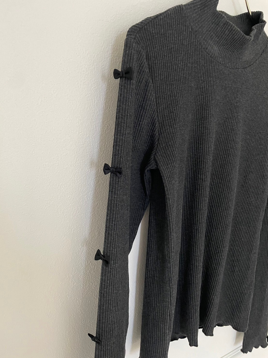 袖リボンリブカットソー(kbm591)