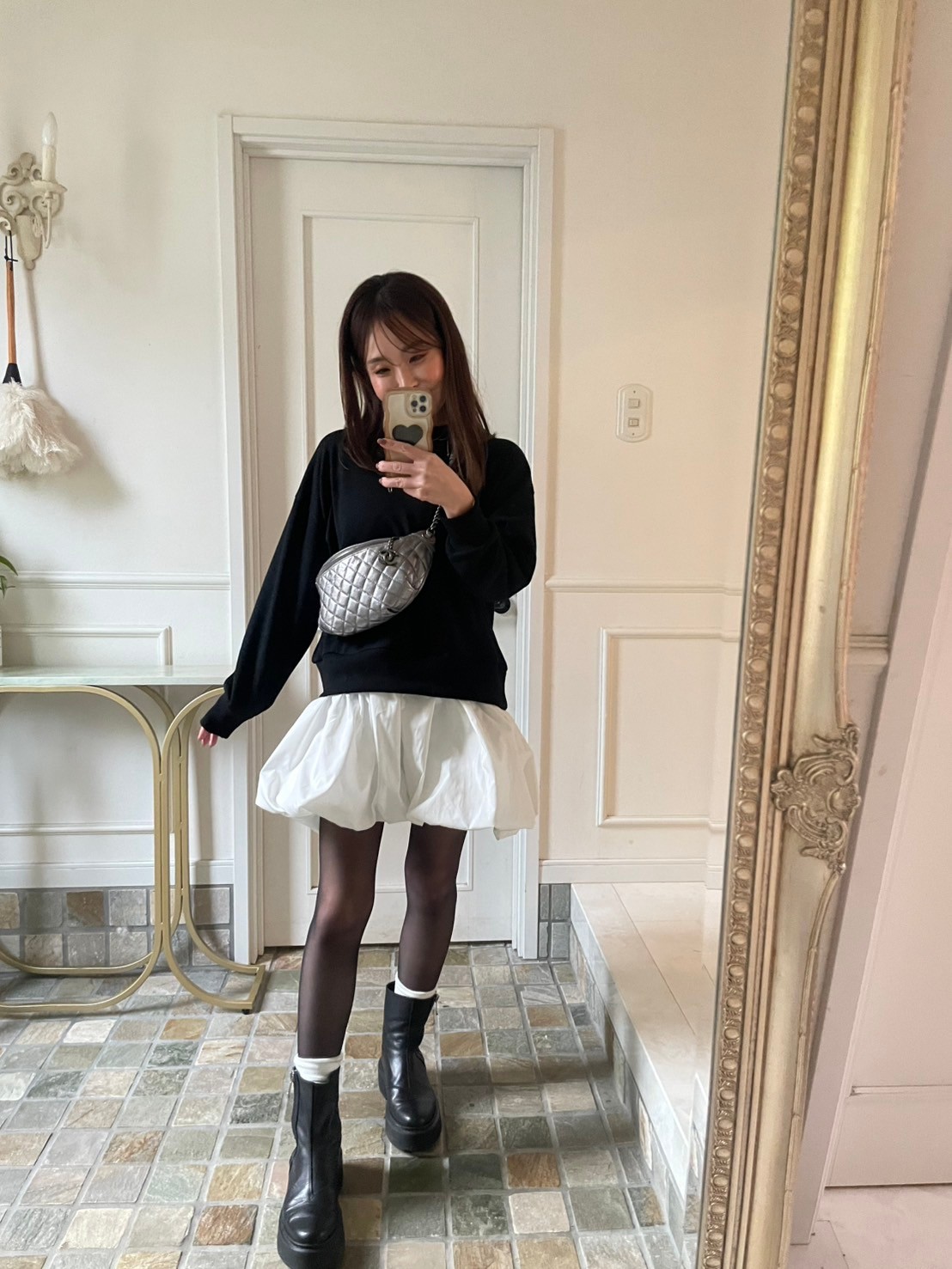 【バルーンスカート　ドッキング裏毛プルオーバー(kbm597)】メール便OK