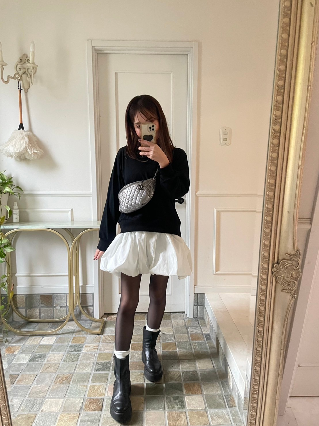 【バルーンスカート　ドッキング裏毛プルオーバー(kbm597)】メール便OK