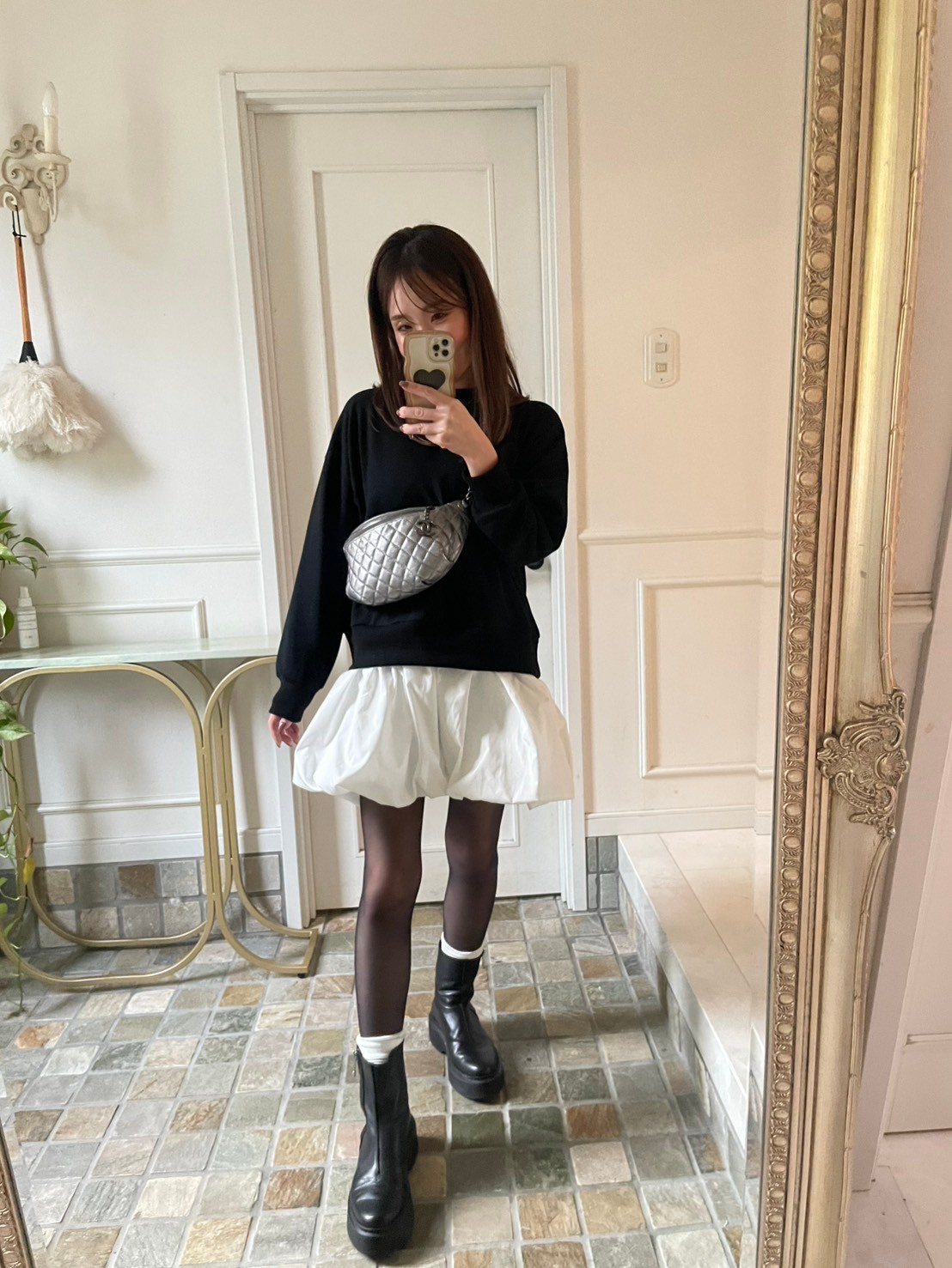 【バルーンスカート　ドッキング裏毛プルオーバー(kbm597)】メール便OK