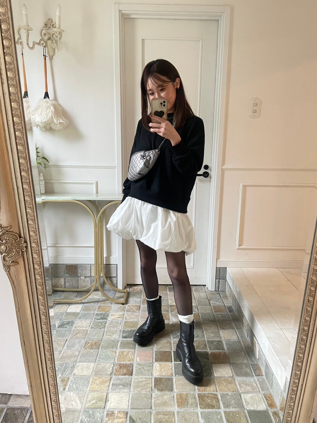 【バルーンスカート　ドッキング裏毛プルオーバー(kbm597)】メール便OK