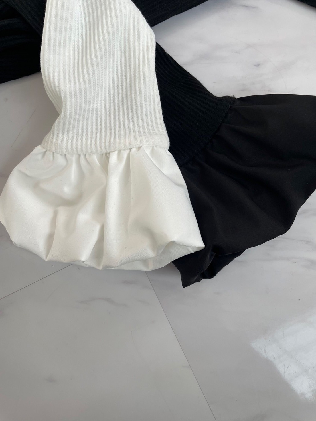 【バルーンスリーブ　リブ　クルーネック(kbm596)】メール便OK