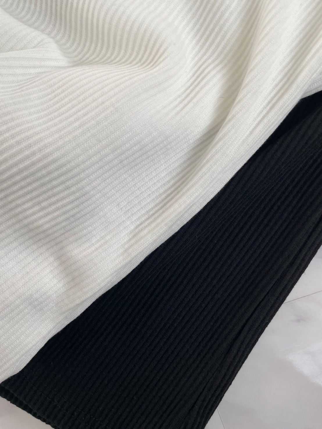 【バルーンスリーブ　リブ　クルーネック(kbm596)】メール便OK