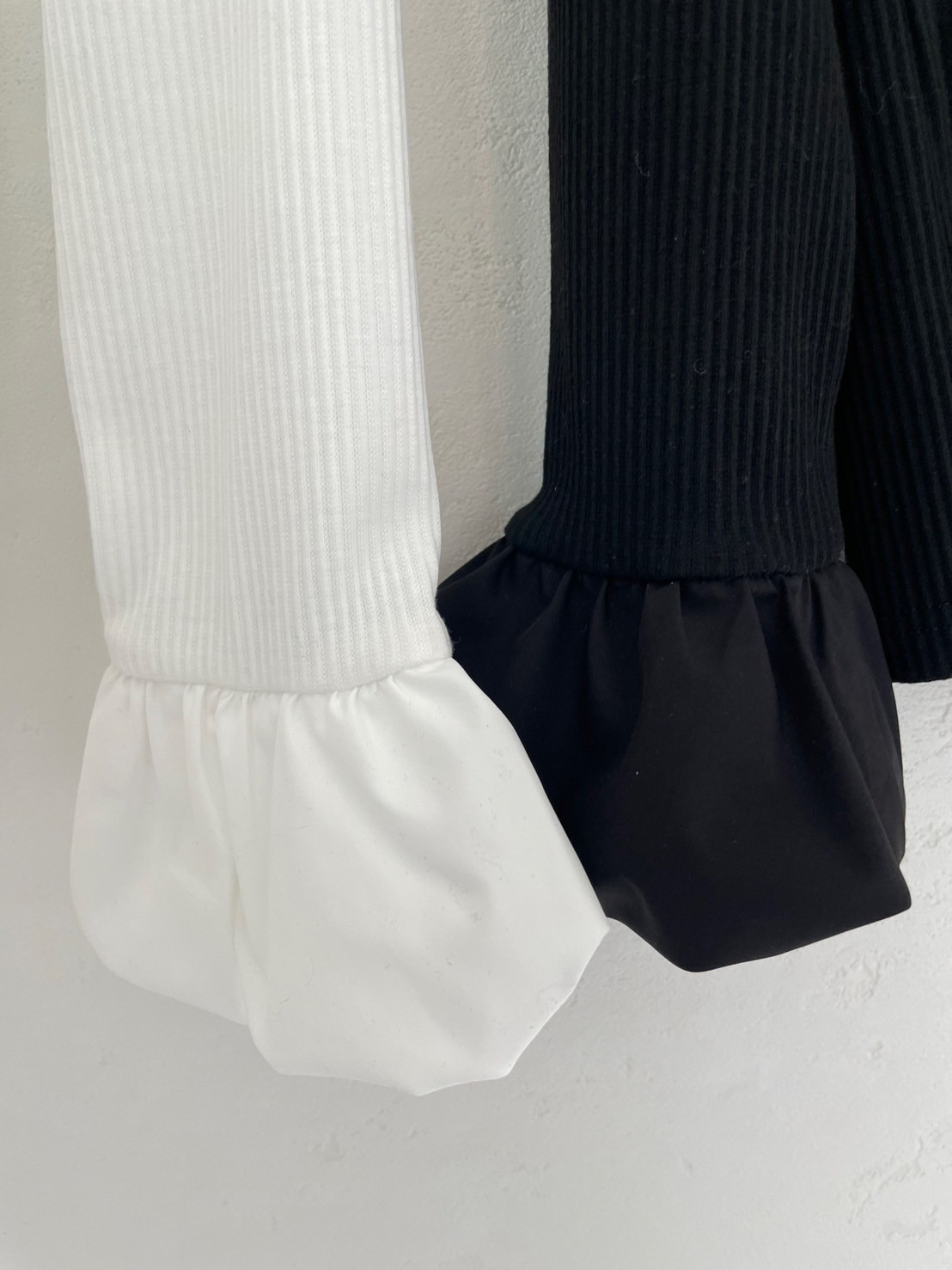 【バルーンスリーブ　リブ　クルーネック(kbm596)】メール便OK