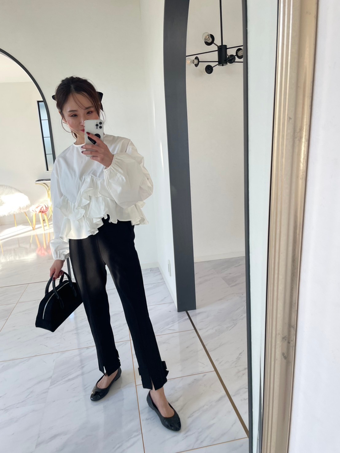 【スーパーストレッチ極楽＆超美脚パンツ/スリットあり(kbm566)】