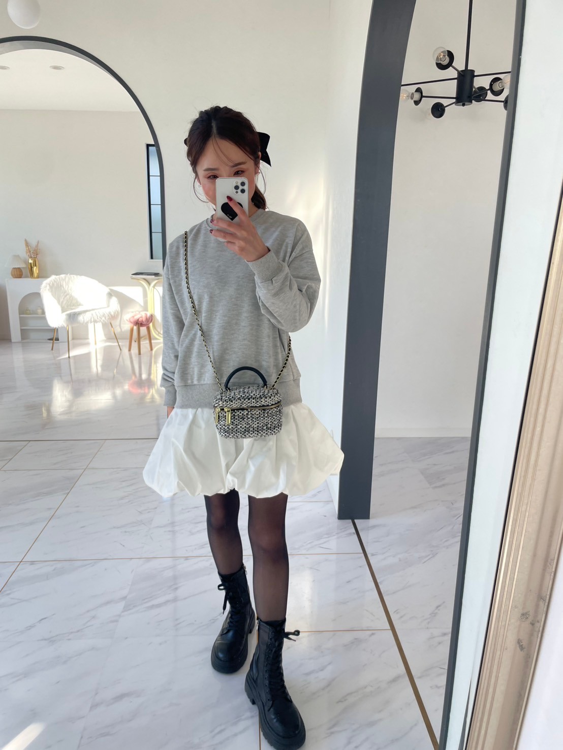 スカート myu バルーンスカート ドッキング裏毛プルオーバー(kbm597)】