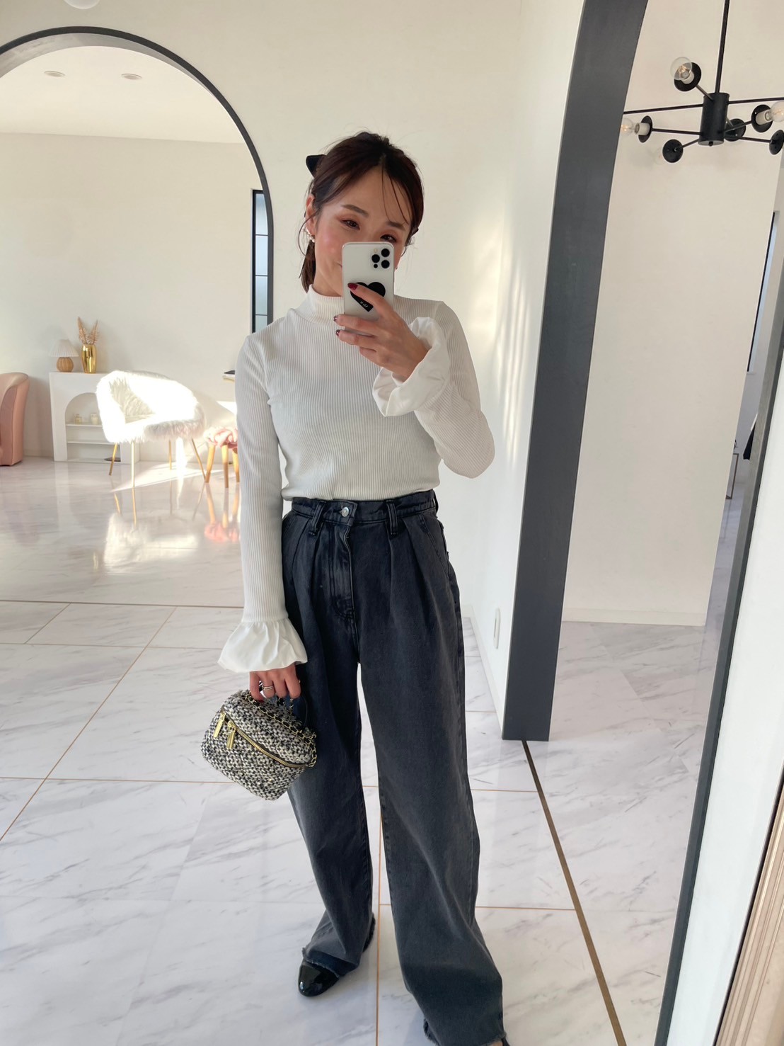 【バルーンスリーブ　リブ　クルーネック(kbm596)】