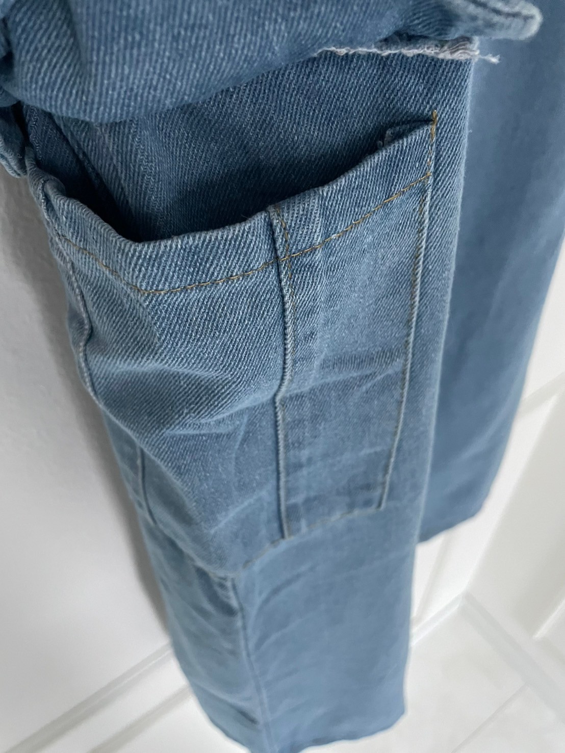 【スリット入りデニムカーゴロングスカート(kk1002)】