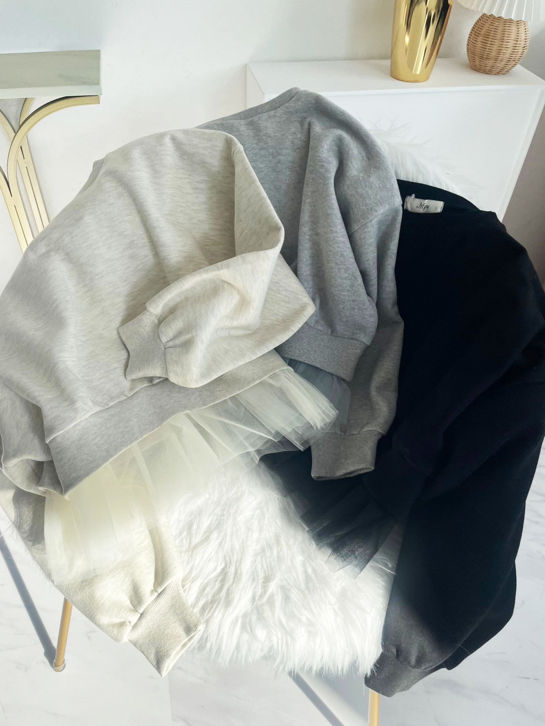 裾チュールスウェット(myu1207)