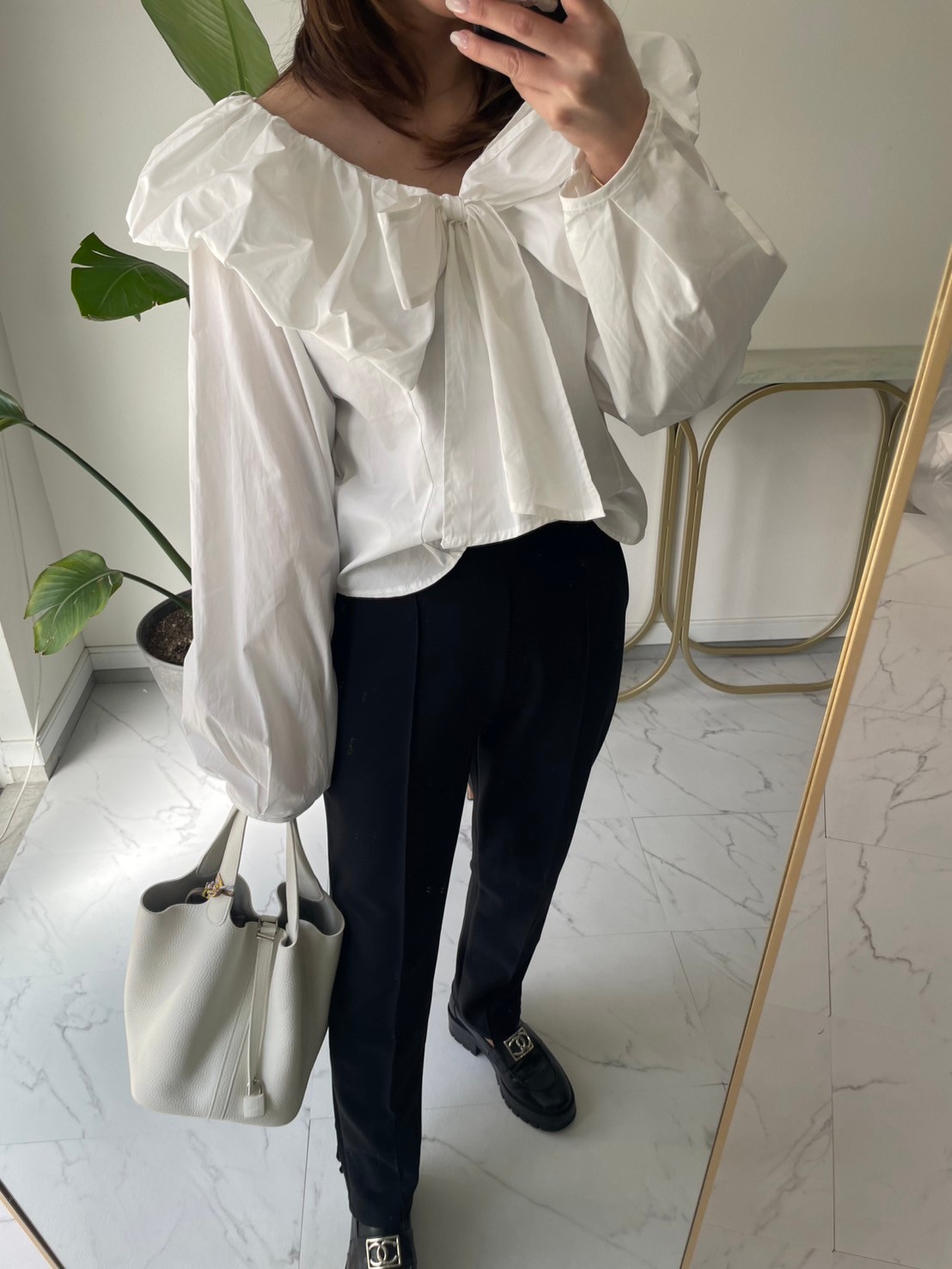 【バルーンカラー BIGリボンブラウス(kk2502-14)】