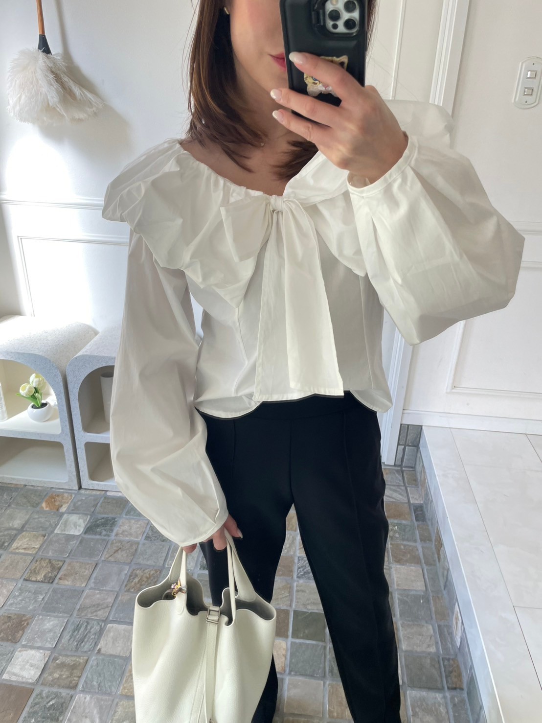 【バルーンカラー BIGリボンブラウス(kk2502-14)】