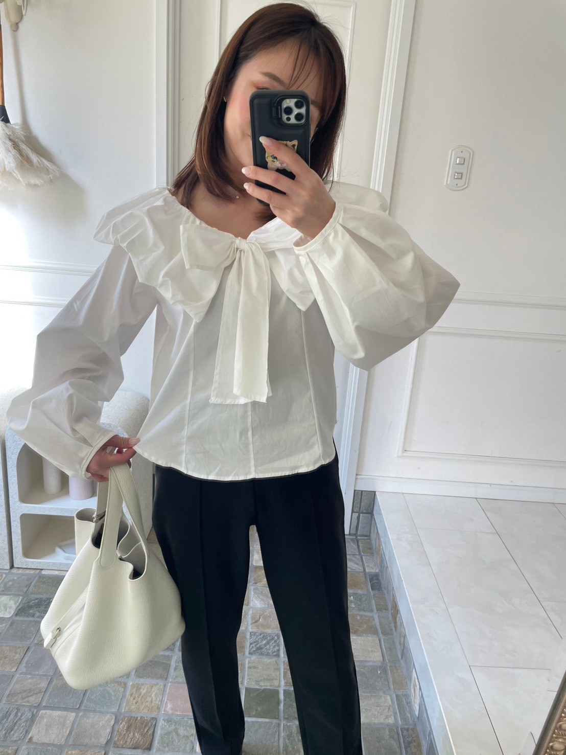 【バルーンカラー BIGリボンブラウス(kk2502-14)】