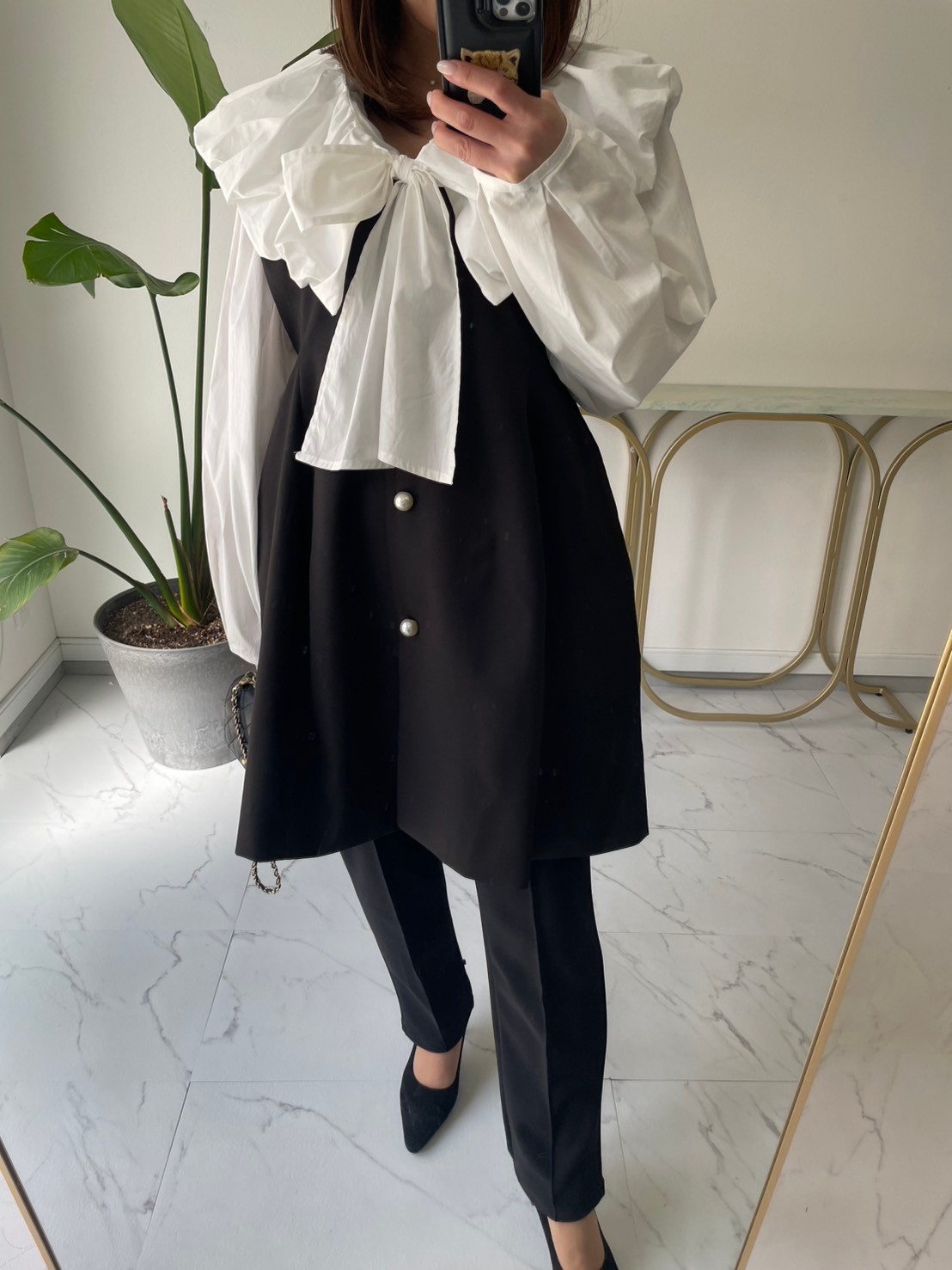 【バルーンカラー BIGリボンブラウス(kk2502-14)】