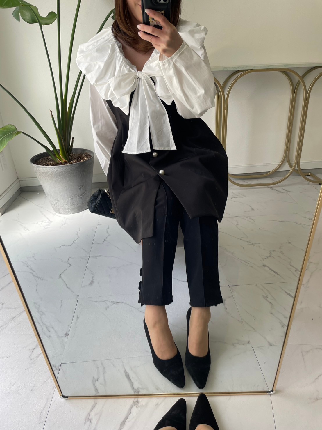 【バルーンカラー BIGリボンブラウス(kk2502-14)】