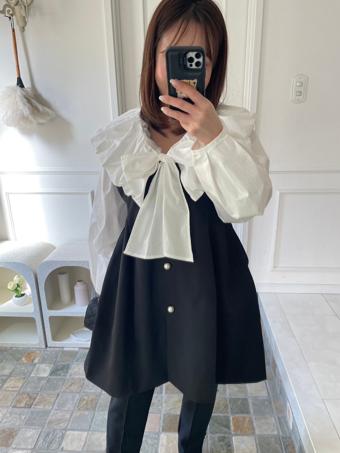 【バルーンカラー BIGリボンブラウス(kk2502-14)】