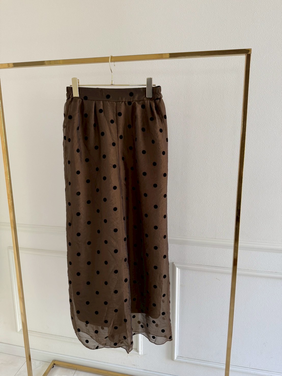 フロッキードット リラックスワイドパンツ