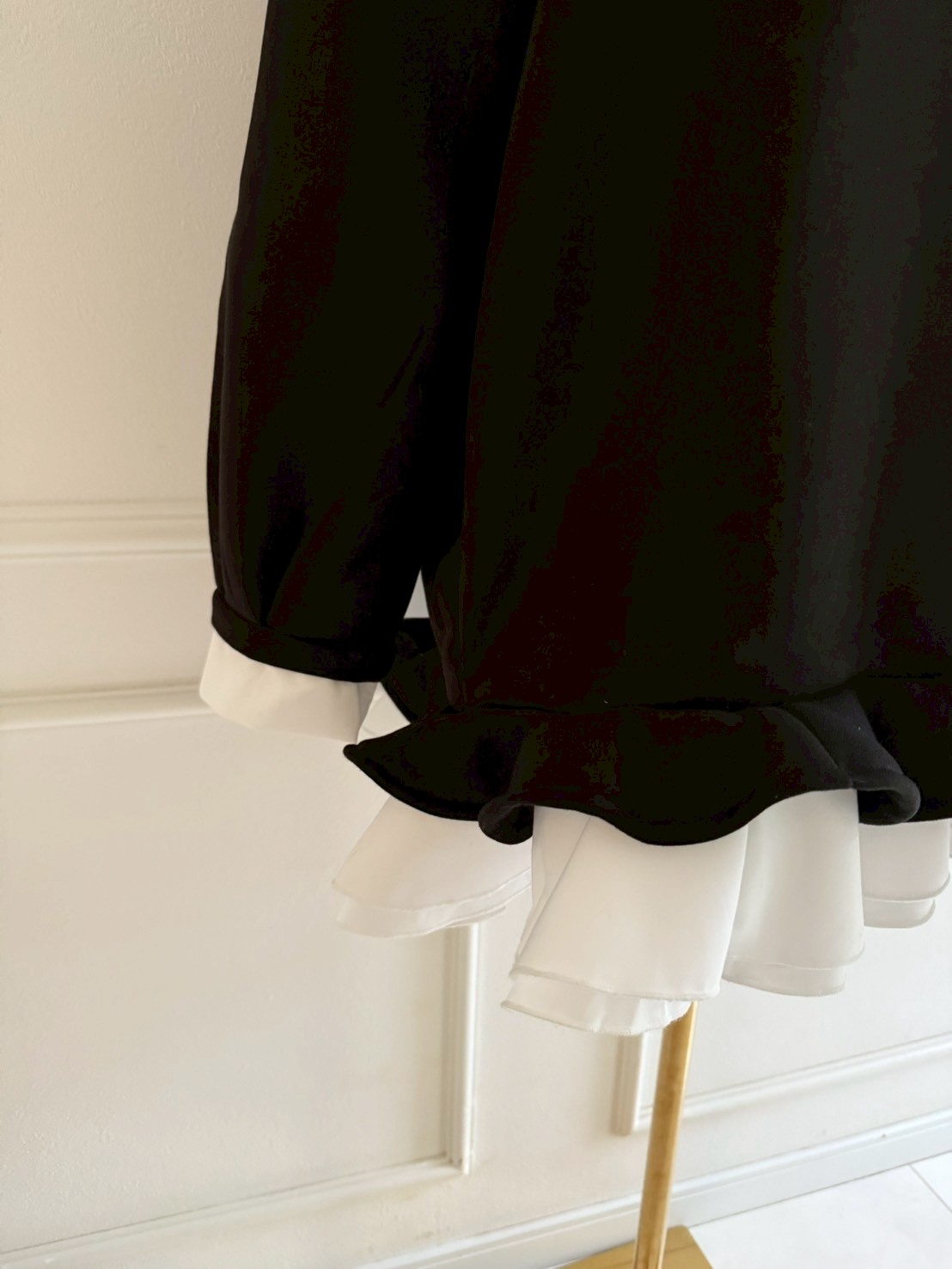 裾フリル裏起毛オーバーTOPS(aj024)