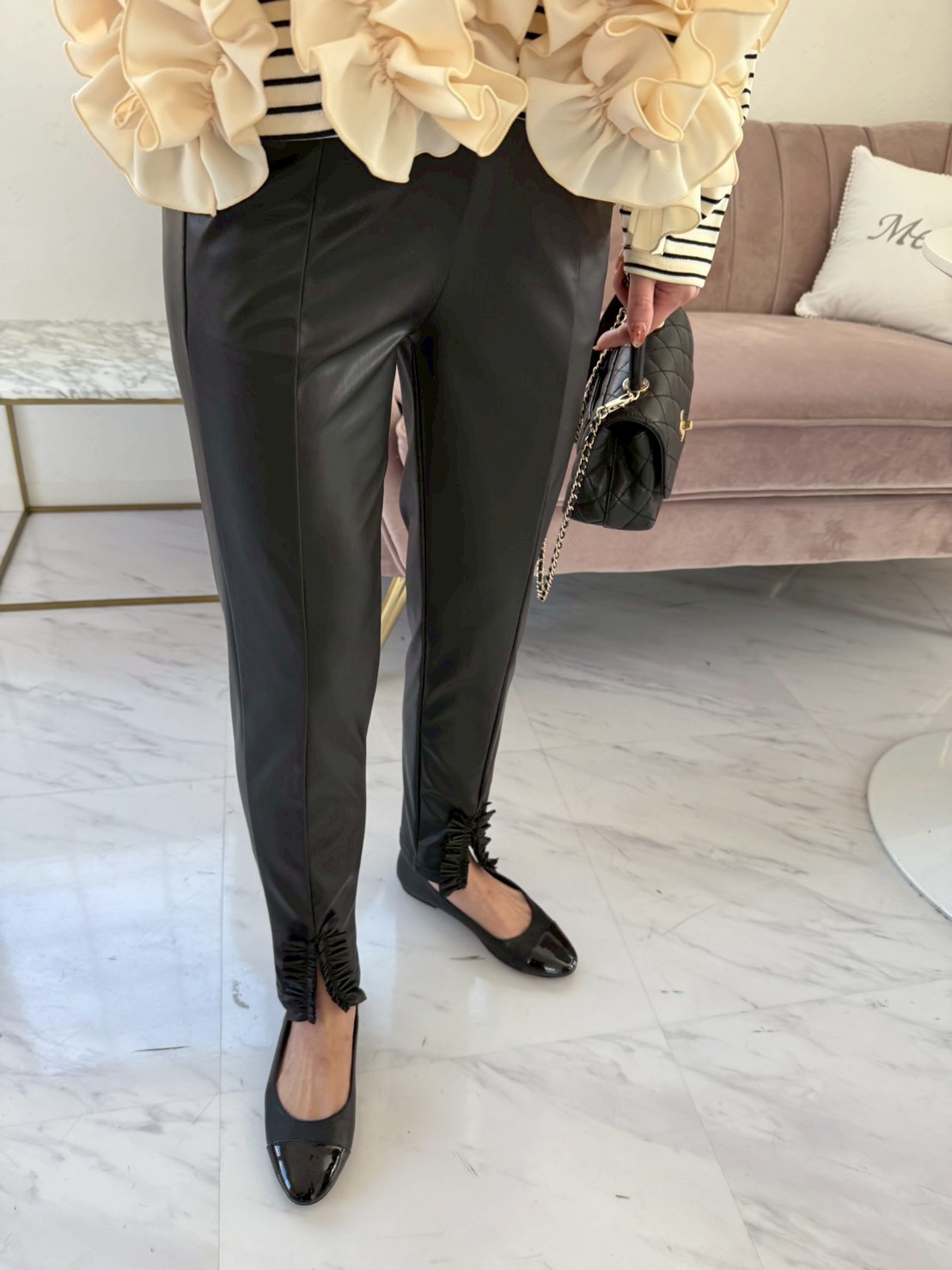 SUSOフリル エコレザーセミレギンス(ma31)