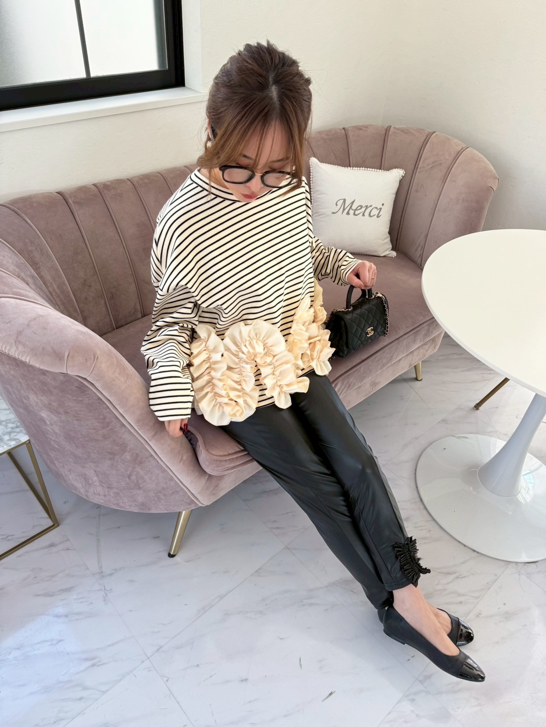 SUSOフリル エコレザーセミレギンス(ma31)