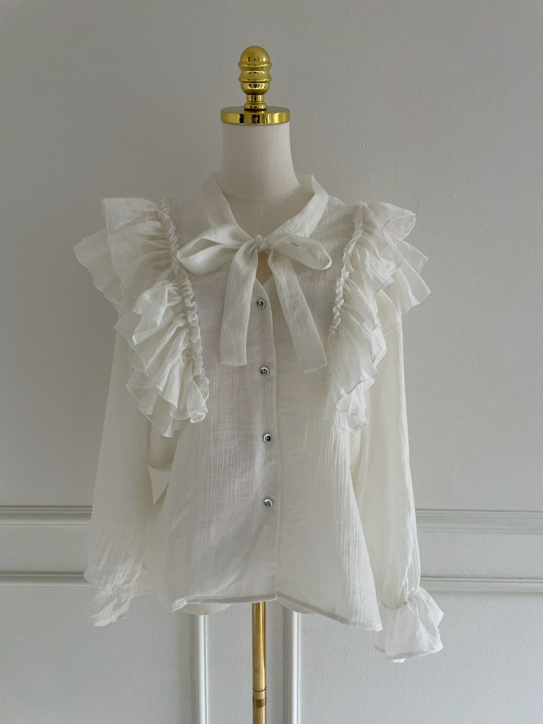 フリルリボン クラシカルブラウス(sd4630)