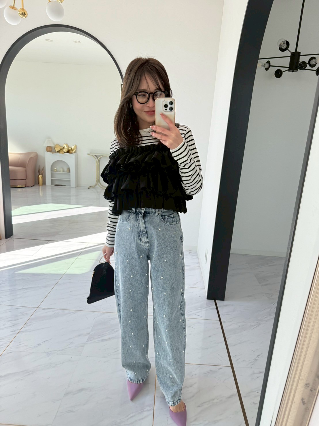 DOTパール ワイドデニムパンツ(sd73923) ♡ノベルティ対象商品♡