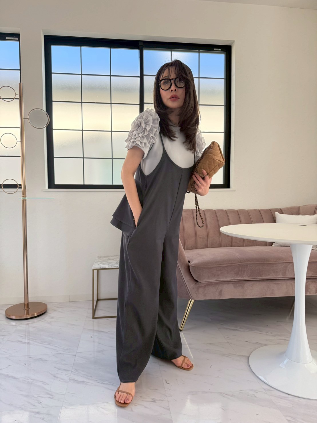 バックフリル ワイドサロペット(sd9530)