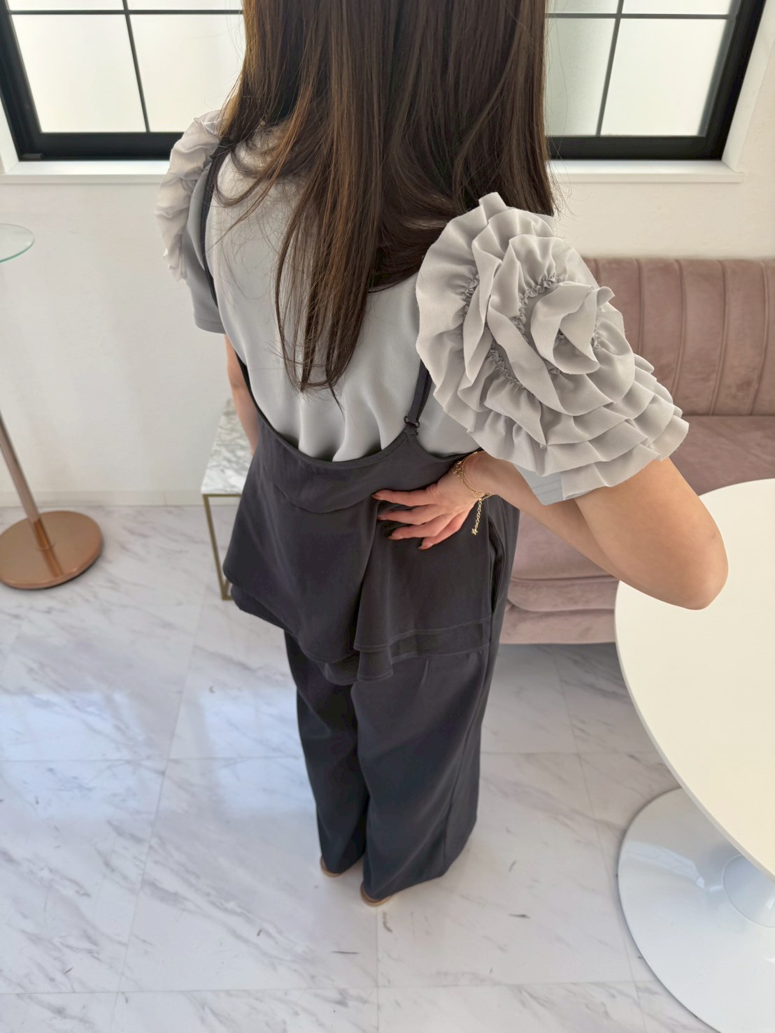 バックフリル ワイドサロペット(sd9530)